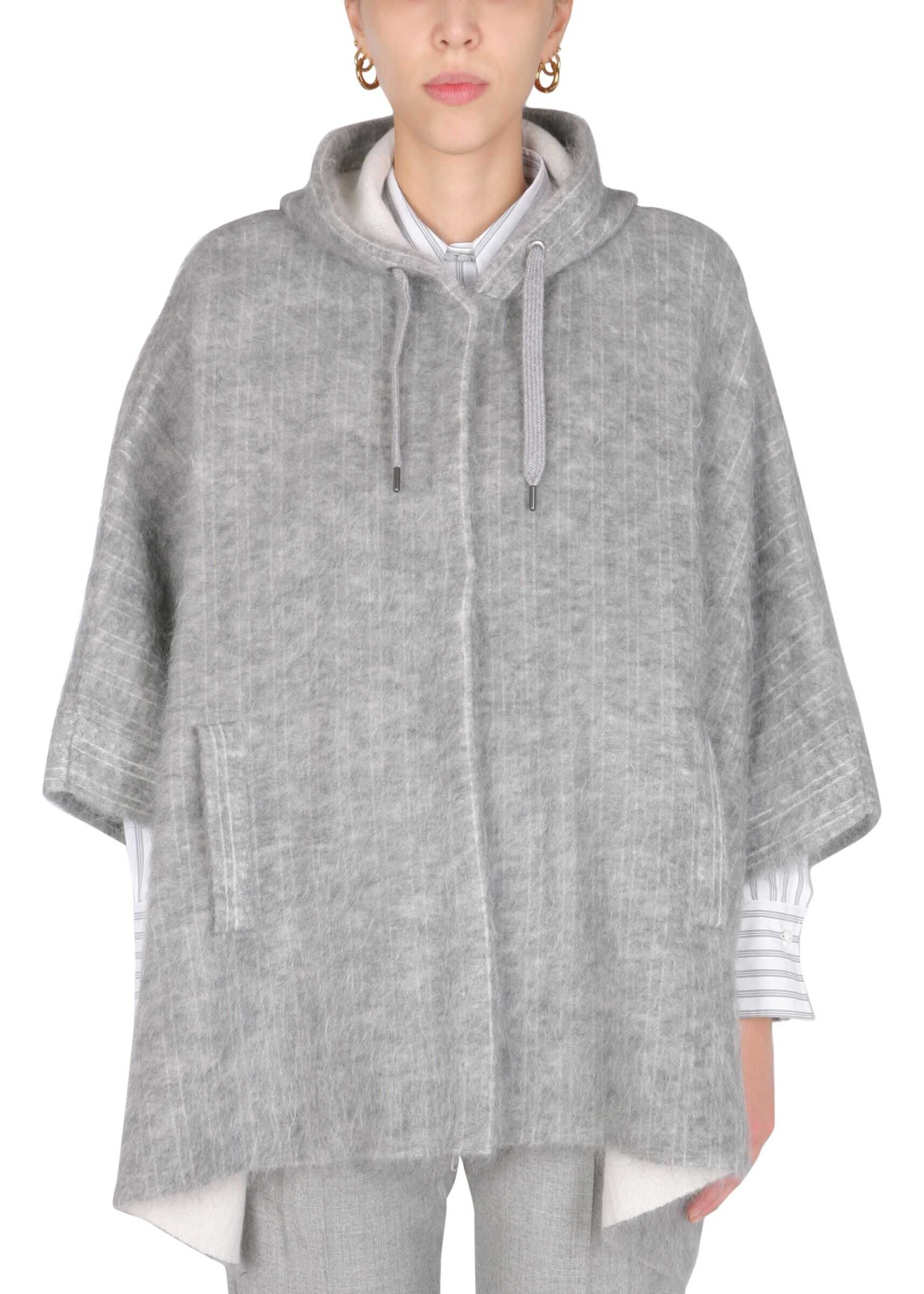 Brunello Cucinelli Mixed Wool And Cashemere Poncho M2I182606P_CO910 GREY