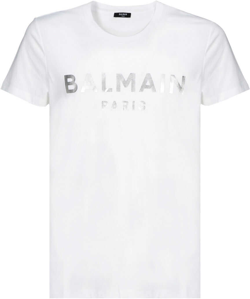 Balmain T-Shirt WH1EF000B121 BLANC/ARGENT