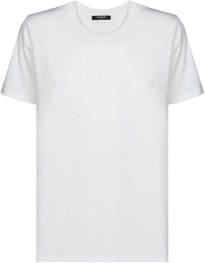 Balmain T-Shirt WF1EF000B091 BLANC/ROSE PALE