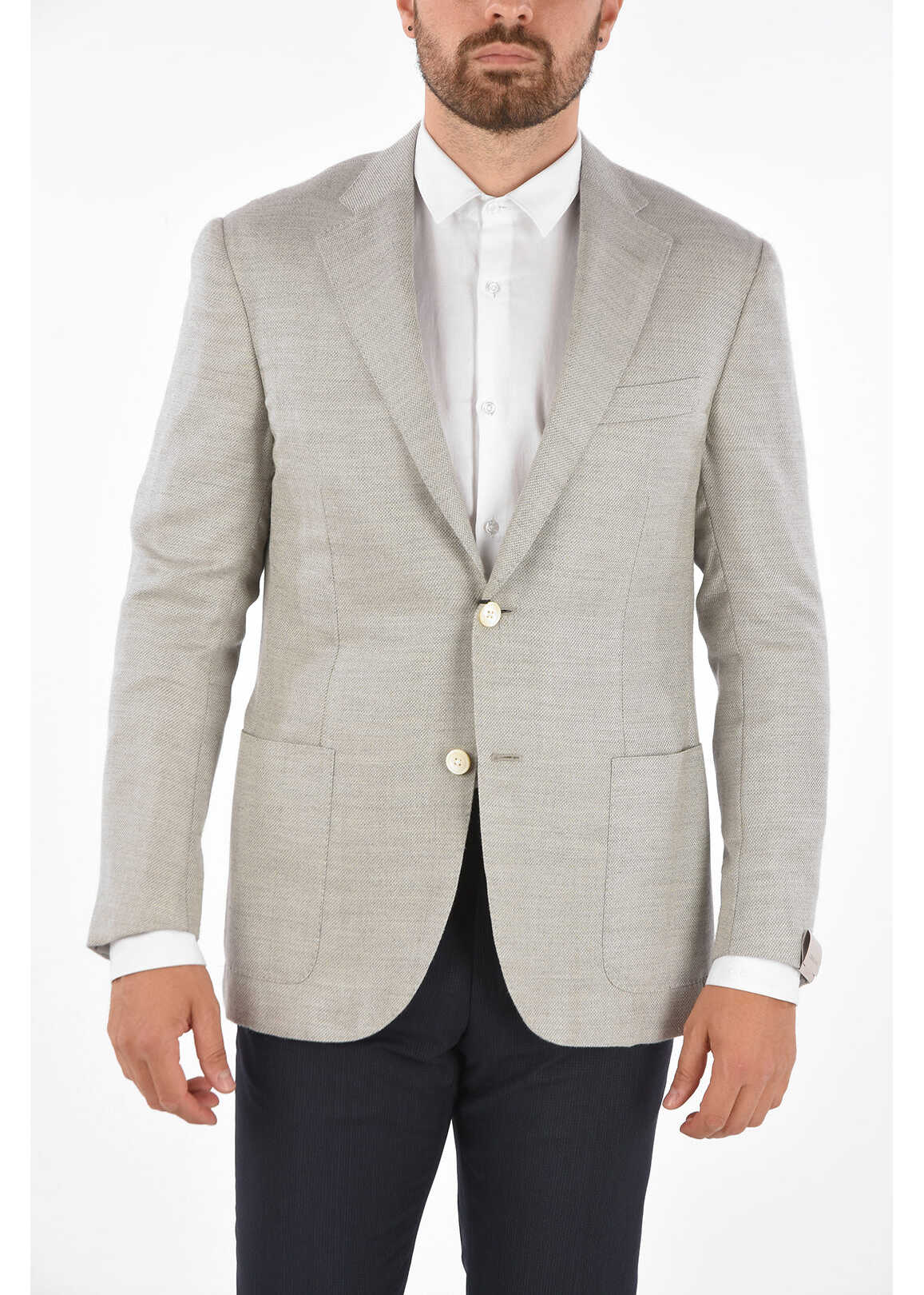 CORNELIANI Cashmere-Blend Leader Soft Blazer With Side Vents Gray