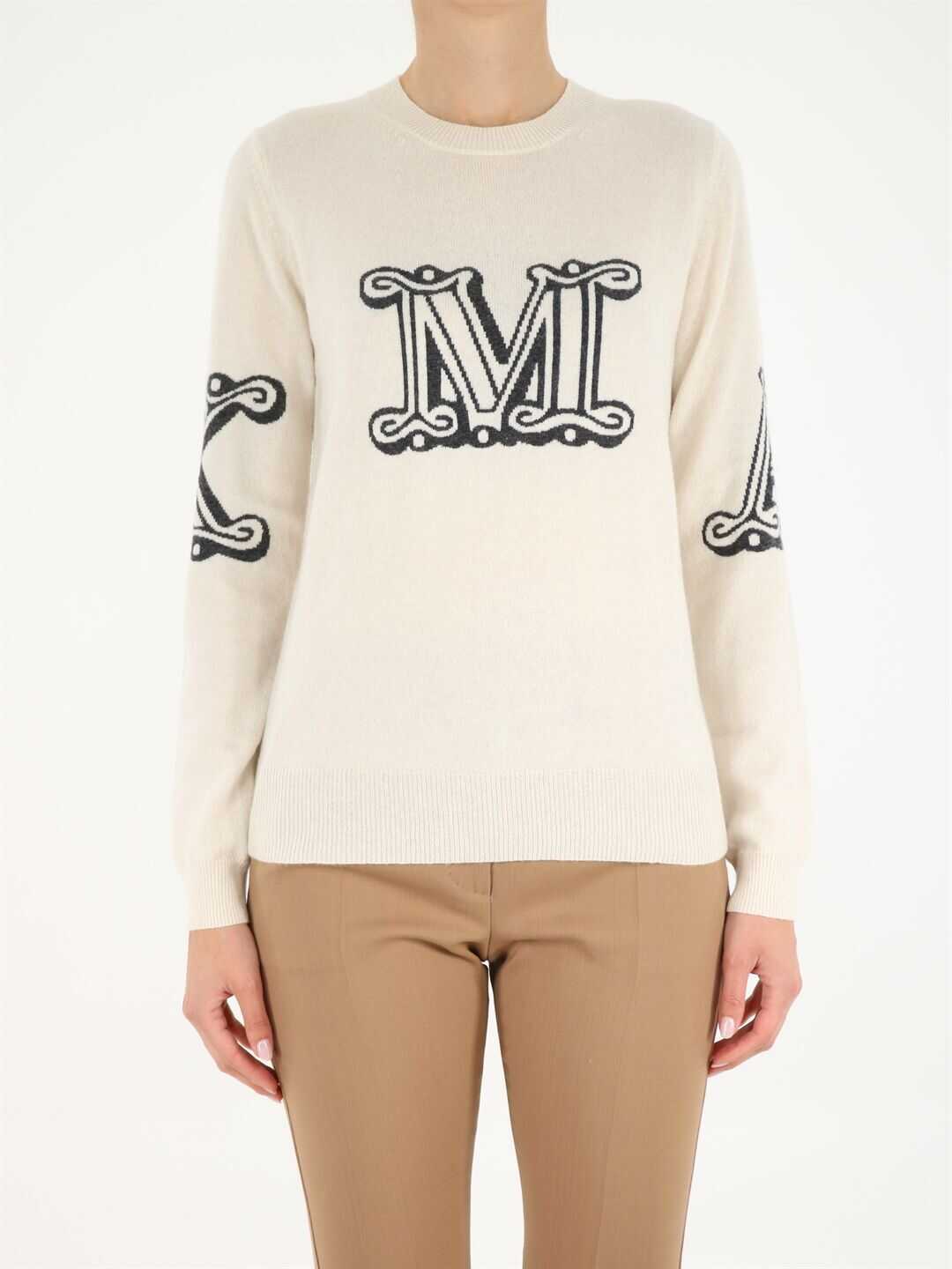 Max Mara Kuban Sweater In Cream Cashmere 13660119600 007 White