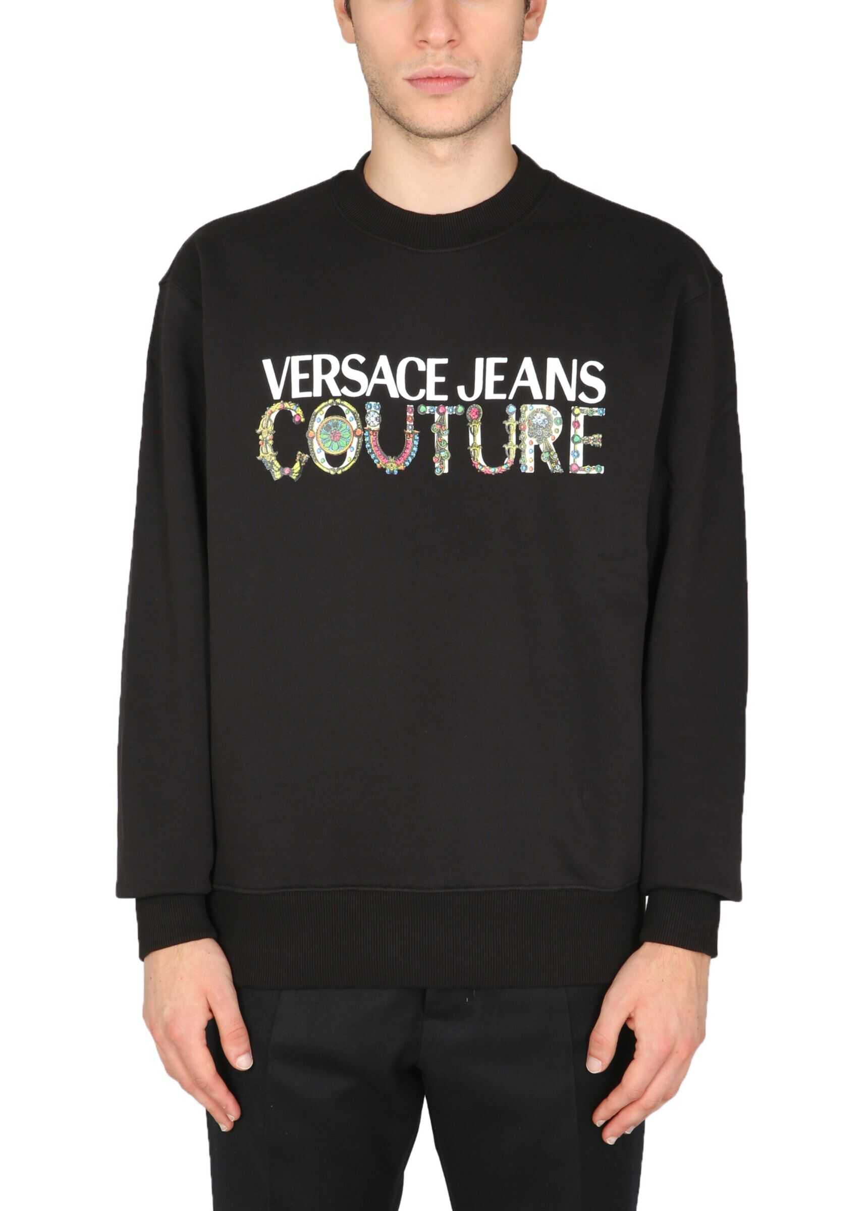 Versace Jeans Couture Sweatshirt With Bijoux Logo 71GAIF02_CF00F899 BLACK