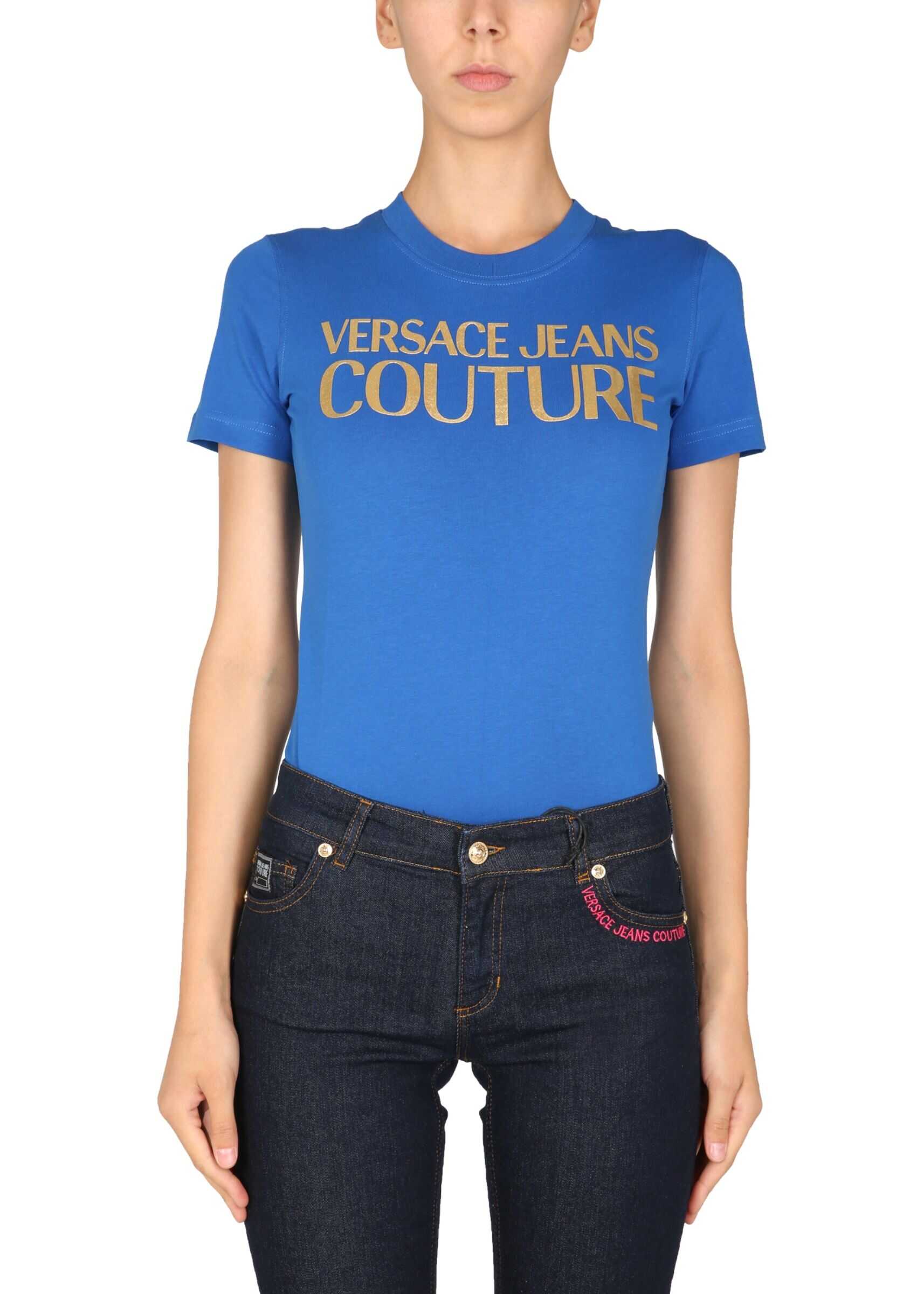 Versace Jeans Couture Crew Neck T-Shirt 71HAHT04_CJ00TG43 BLUE