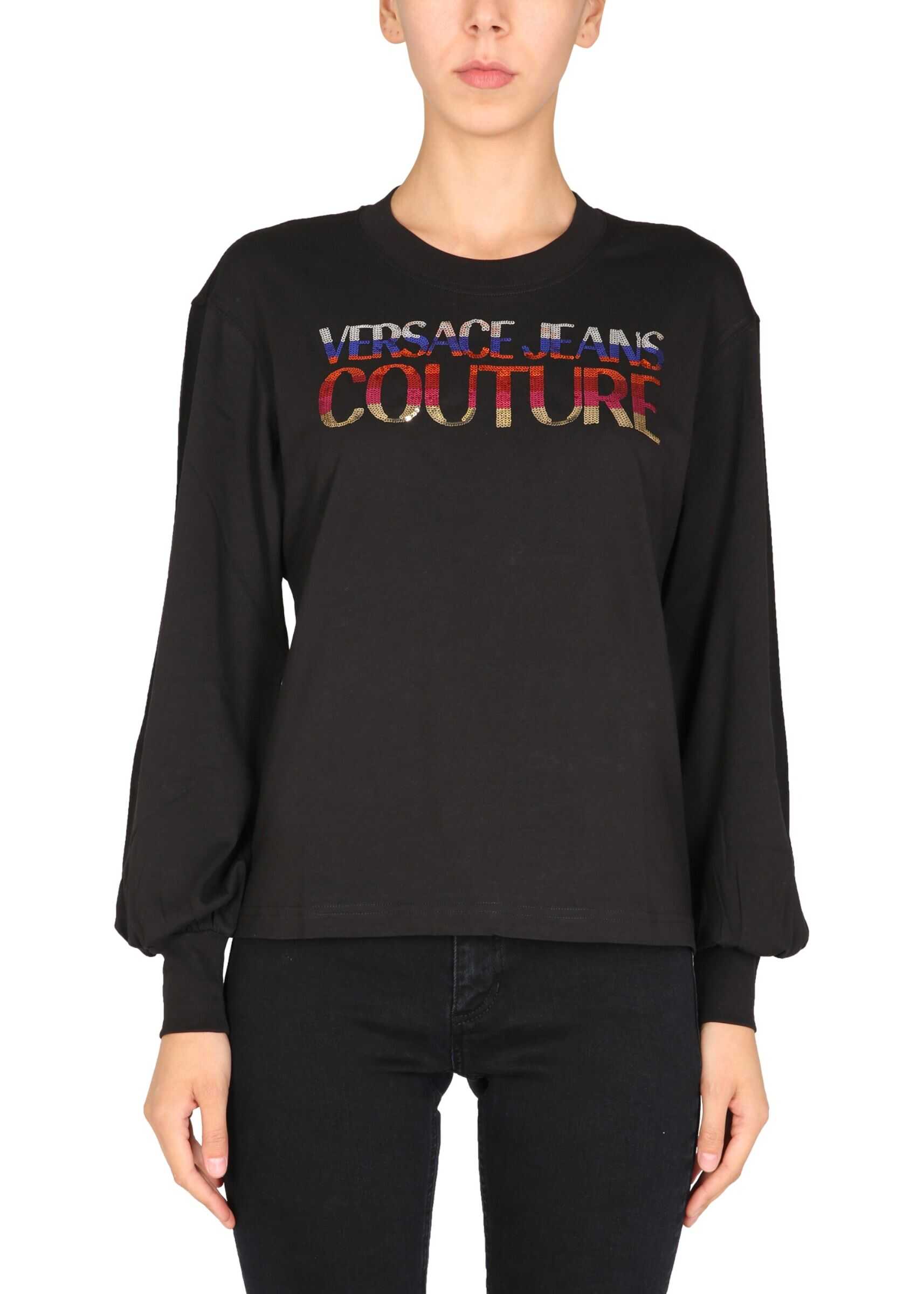 Versace Jeans Couture Crew Neck T-Shirt 71HAHG02_CJ00G899 BLACK