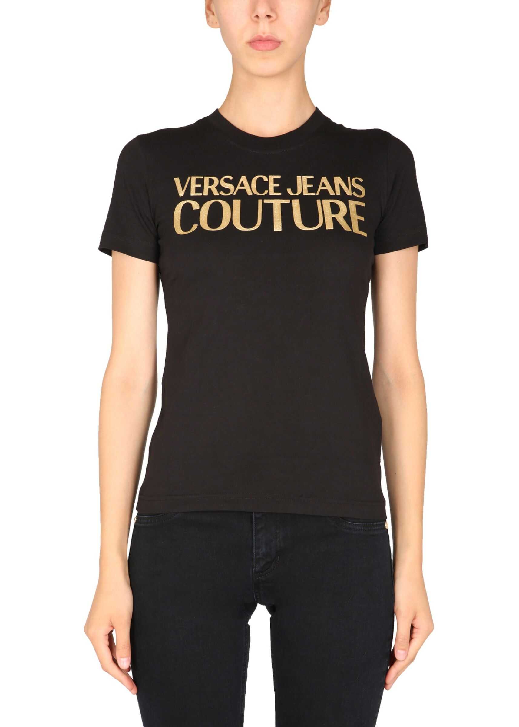 Versace Jeans Couture Crew Neck T-Shirt 71HAHT04_CJ00TG89 BLACK