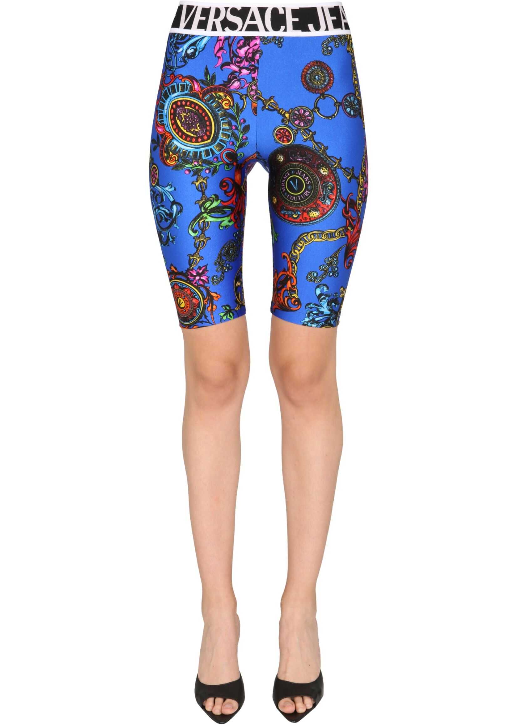 Versace Jeans Couture Cyclist Bermuda With Bijoux Baroque Multicolor Print 71HAC106_JS008243 MULTICOLOUR