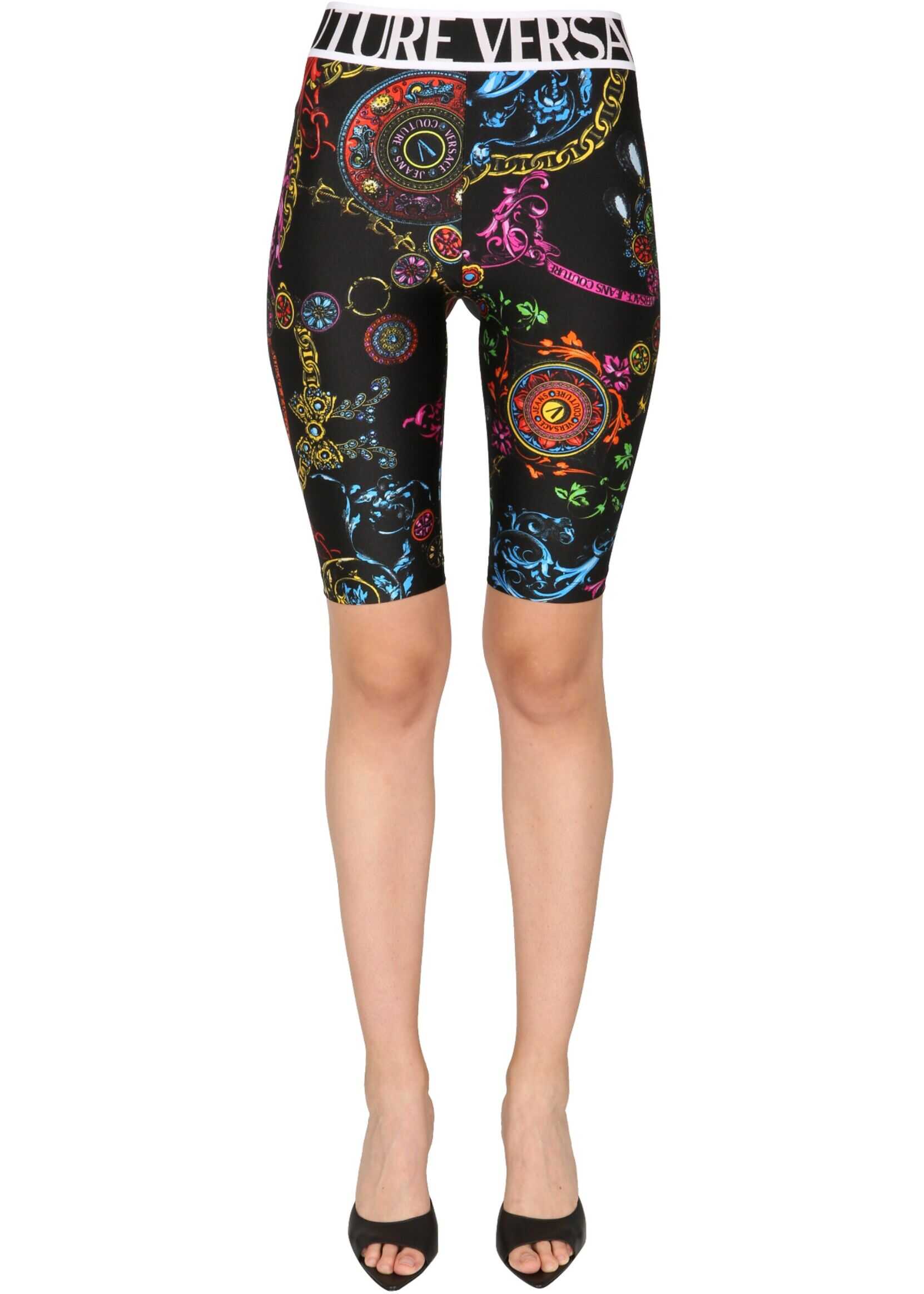 Versace Jeans Couture Cyclist Bermuda With Bijoux Baroque Multicolor Print 71HAC106_JS008899 MULTICOLOUR