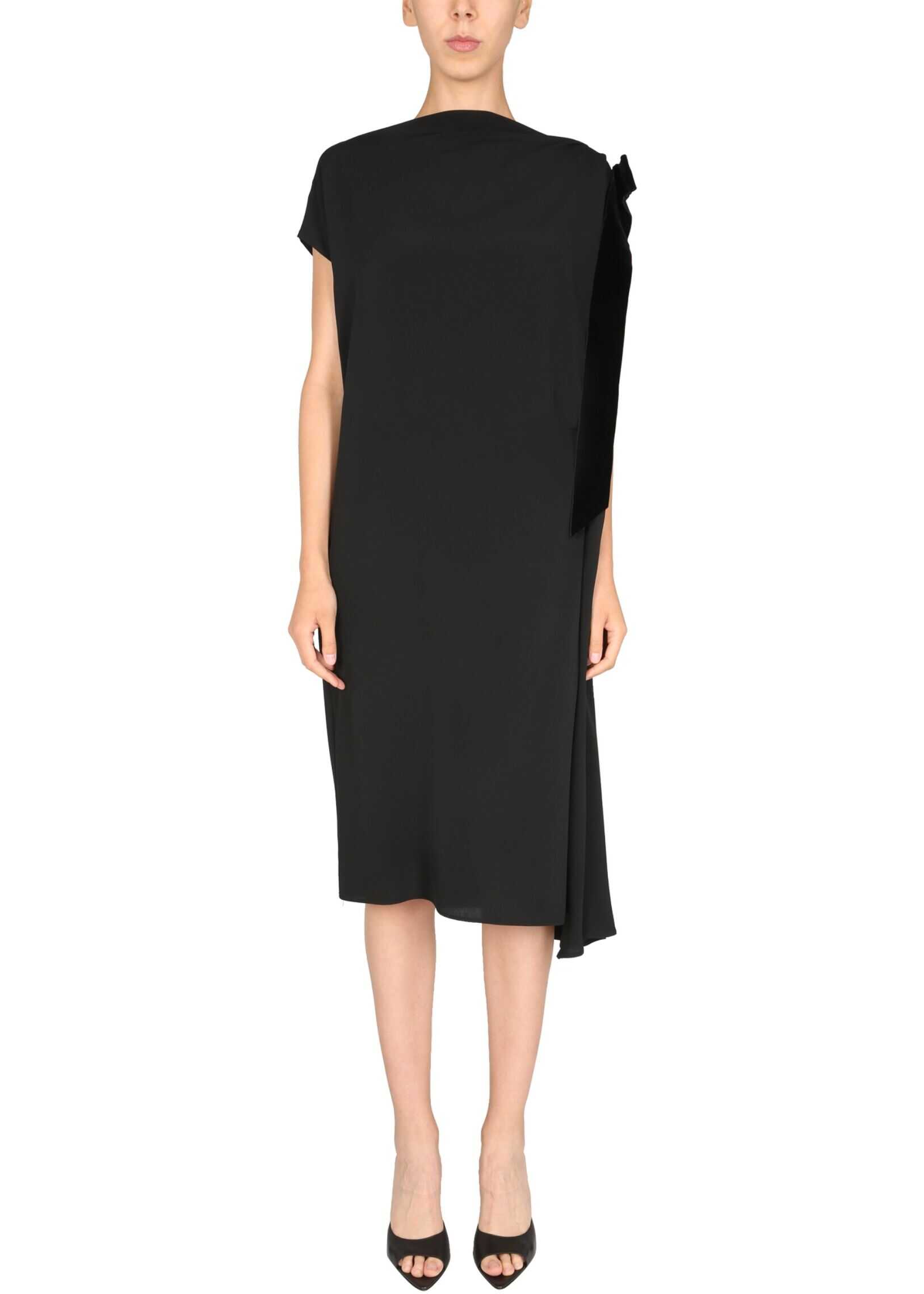 Anna Molinari Silk Blend Dress 7A009A_00140 BLACK