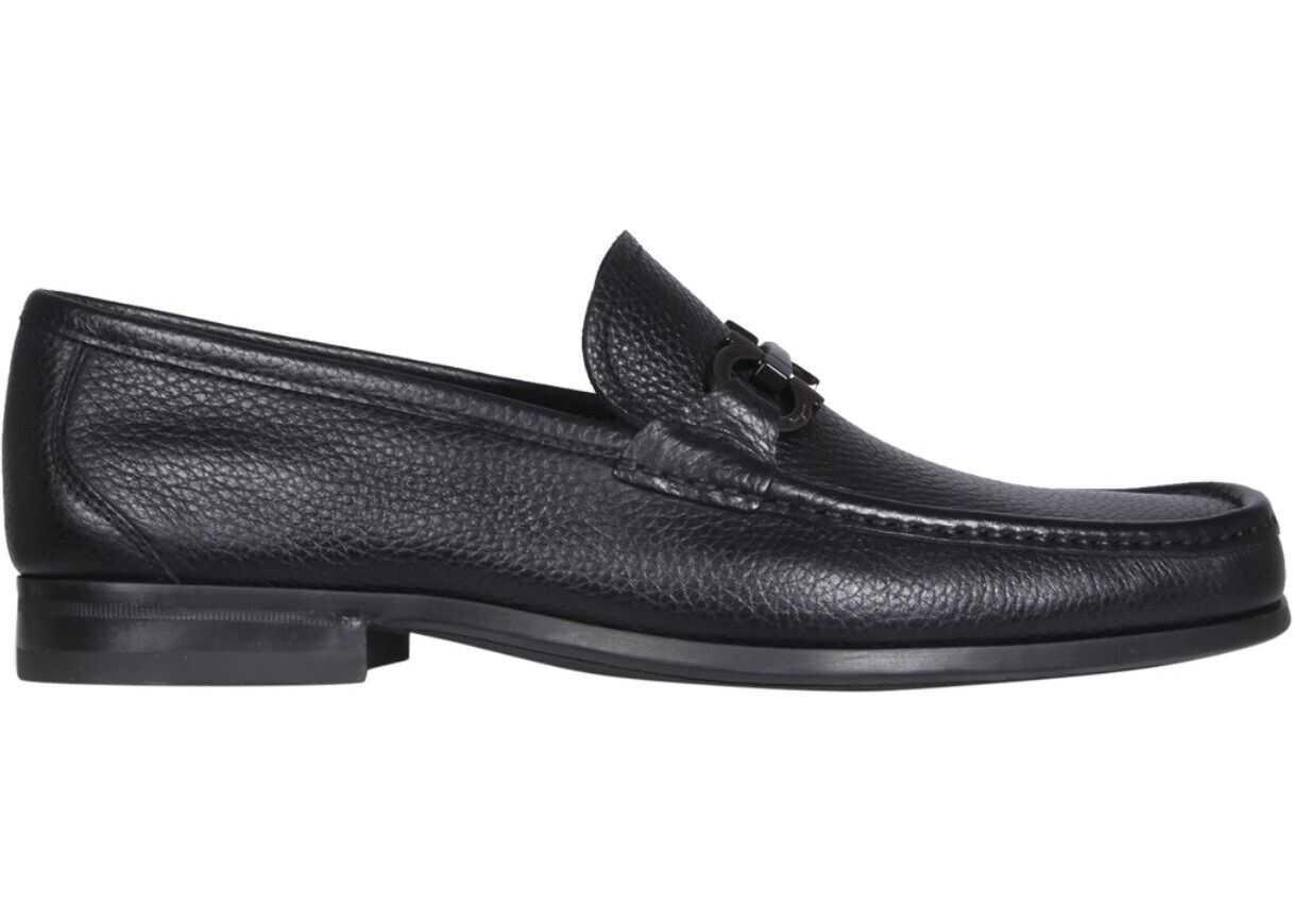 Salvatore Ferragamo Moccasins With Gancini Ornament* BLACK