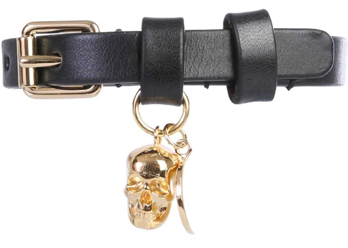 Alexander McQueen Bracelet With Skull 554467_CQE0T1000 BLACK