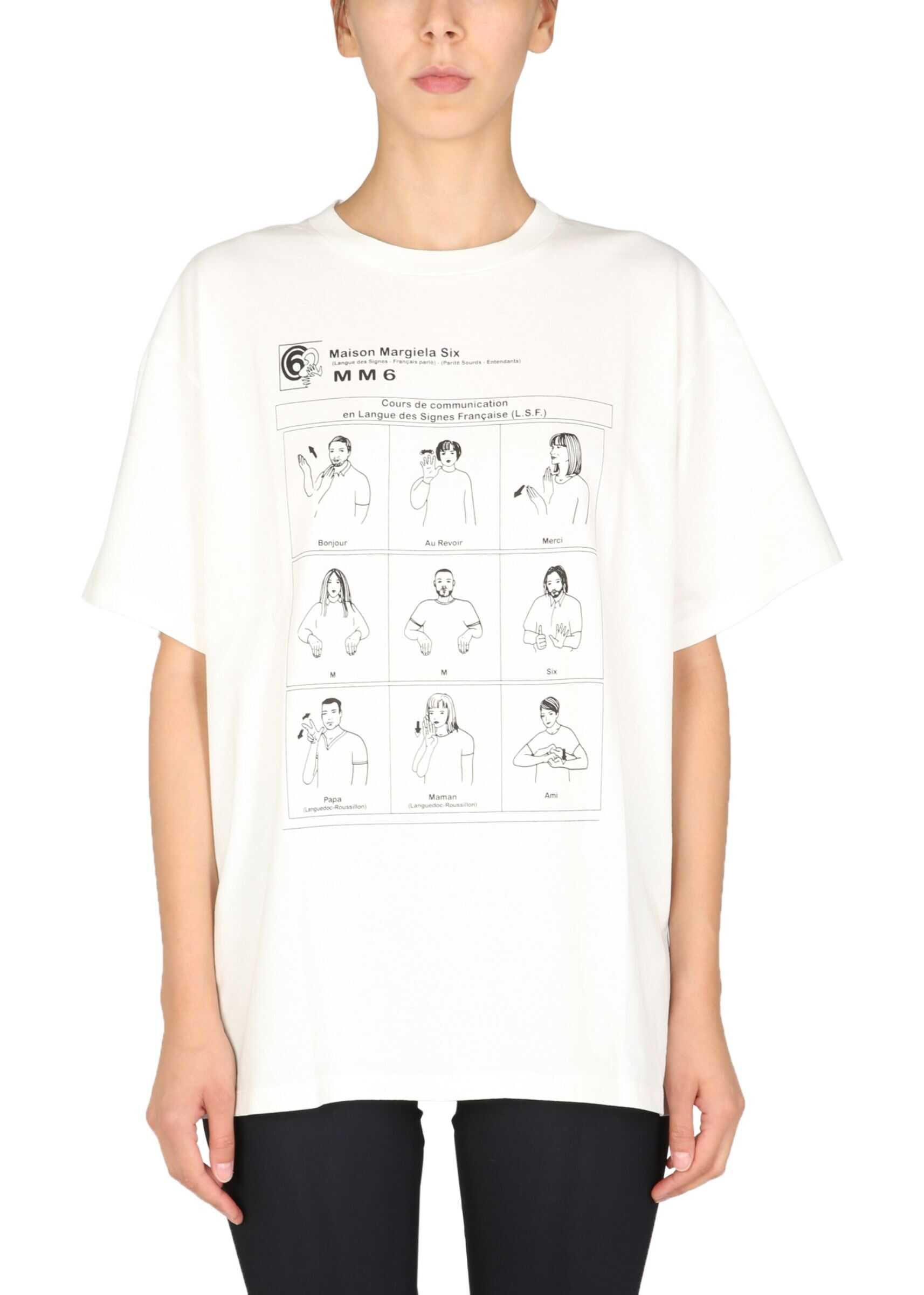 MM6 Maison Margiela Sign Language T-Shirt S52GC0213_S23962101 WHITE