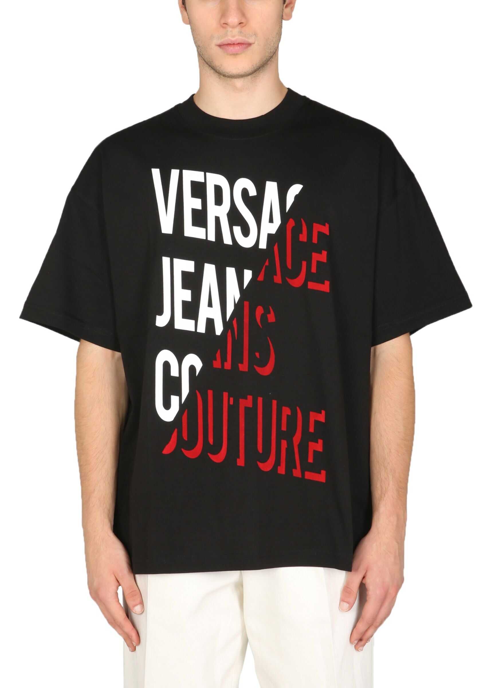 Versace Jeans Couture Crew Neck T-Shirt 71GAHF03_CJ00F899 BLACK