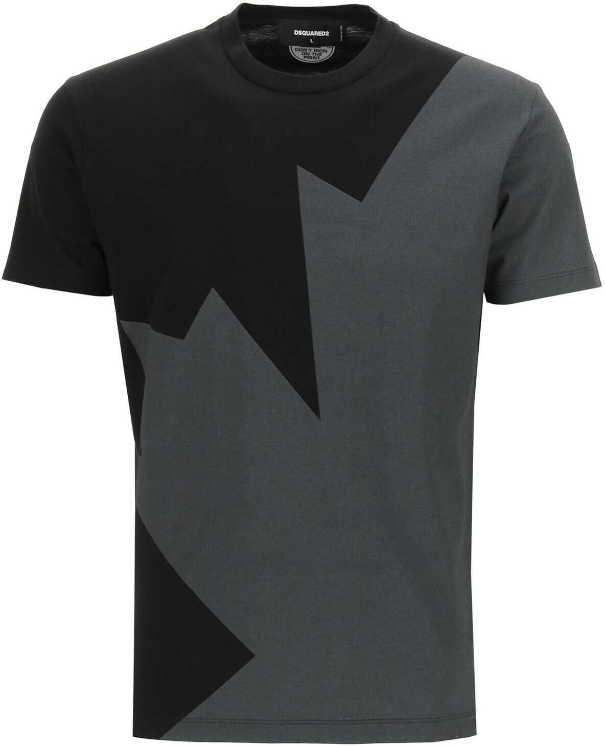 DSQUARED2 Leaf Print T-Shirt* BLACK