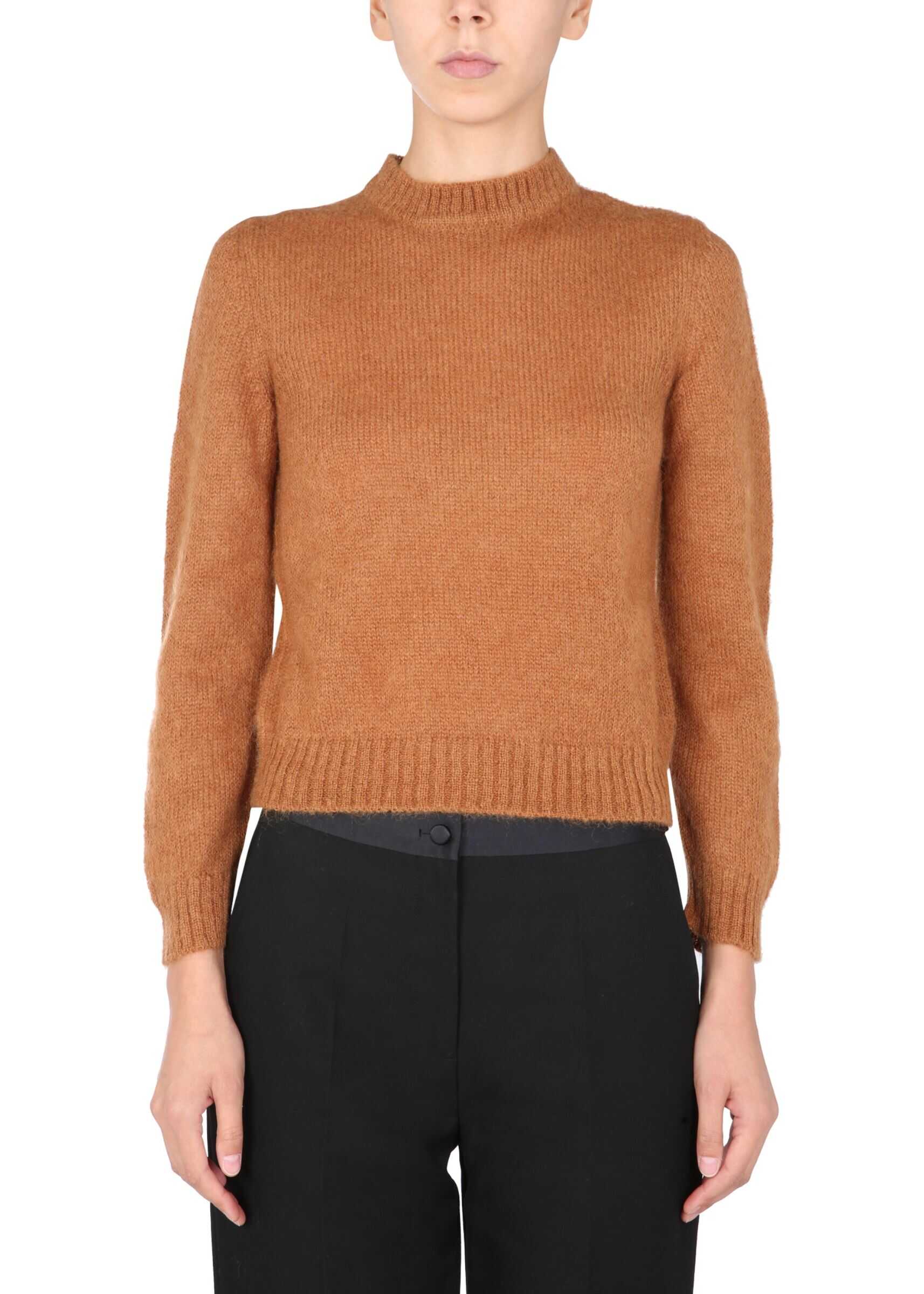 Alberta Ferretti Crew Neck Sweater 09275103_0085 BROWN