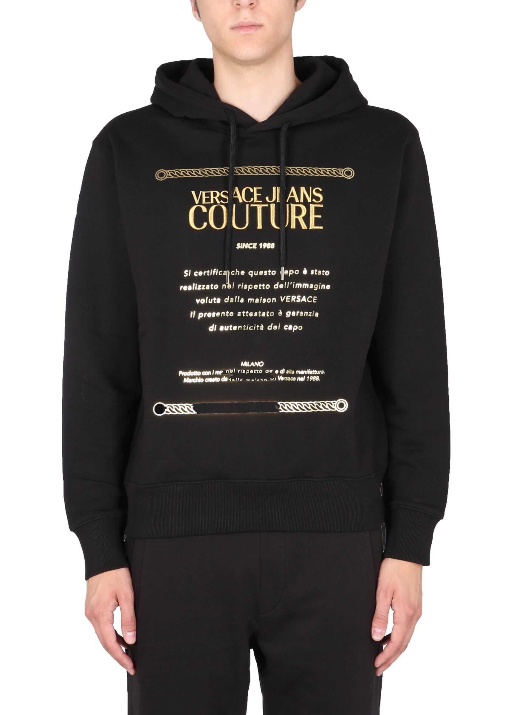 Versace Jeans Couture Sweatshirt With Logo Embroidered 71GAIT10_CF00TG89 BLACK