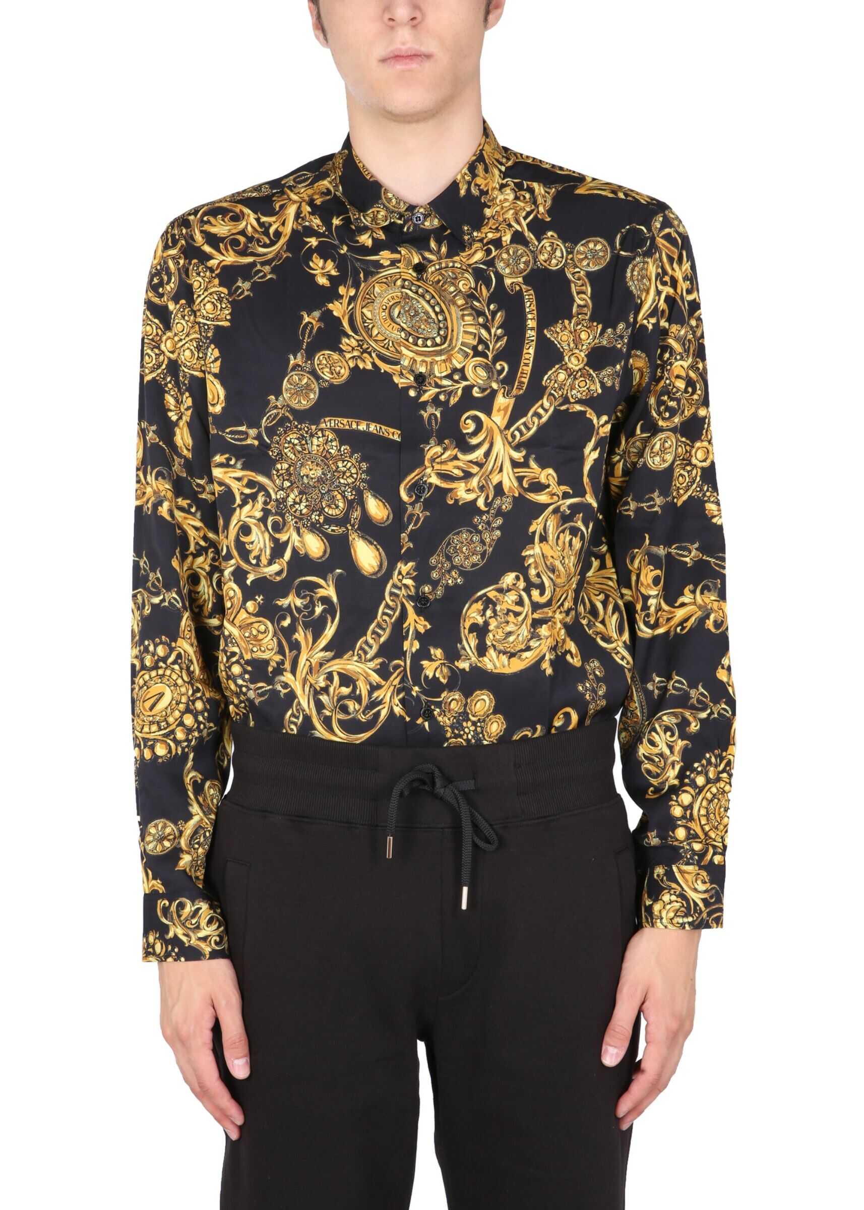 Versace Jeans Couture Shirt With Gift Baroque Print 71GAL2R0_NS007G89 BLACK