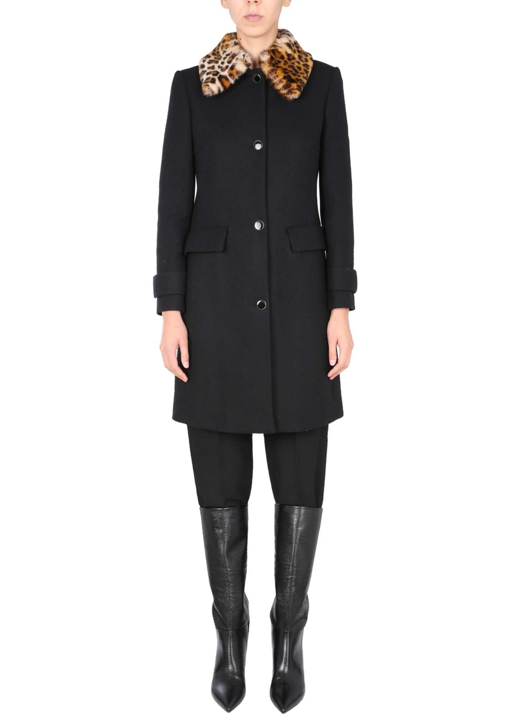 Anna Molinari Coat With Logo Buttons 7S023A_00140 BLACK