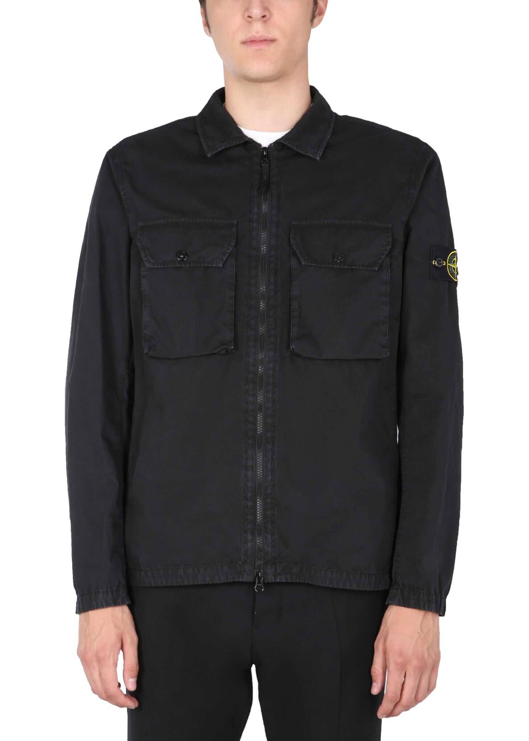 Stone Island Jacket With Logo Patch 7515113WN_V0129 BLACK