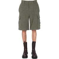 Pantaloni scurti Cargo Bermuda With Pied De Poule Pattern Barbati