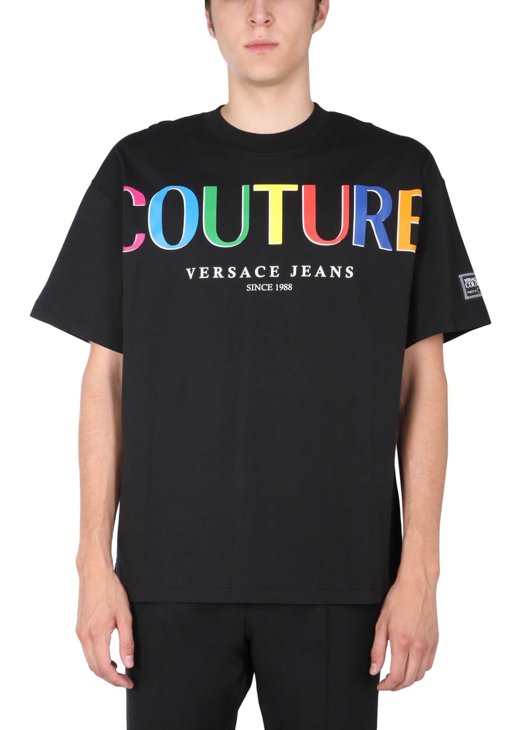 Versace Jeans Couture Crew Neck T-Shirt 71GAHP02_CJ00P899 BLACK