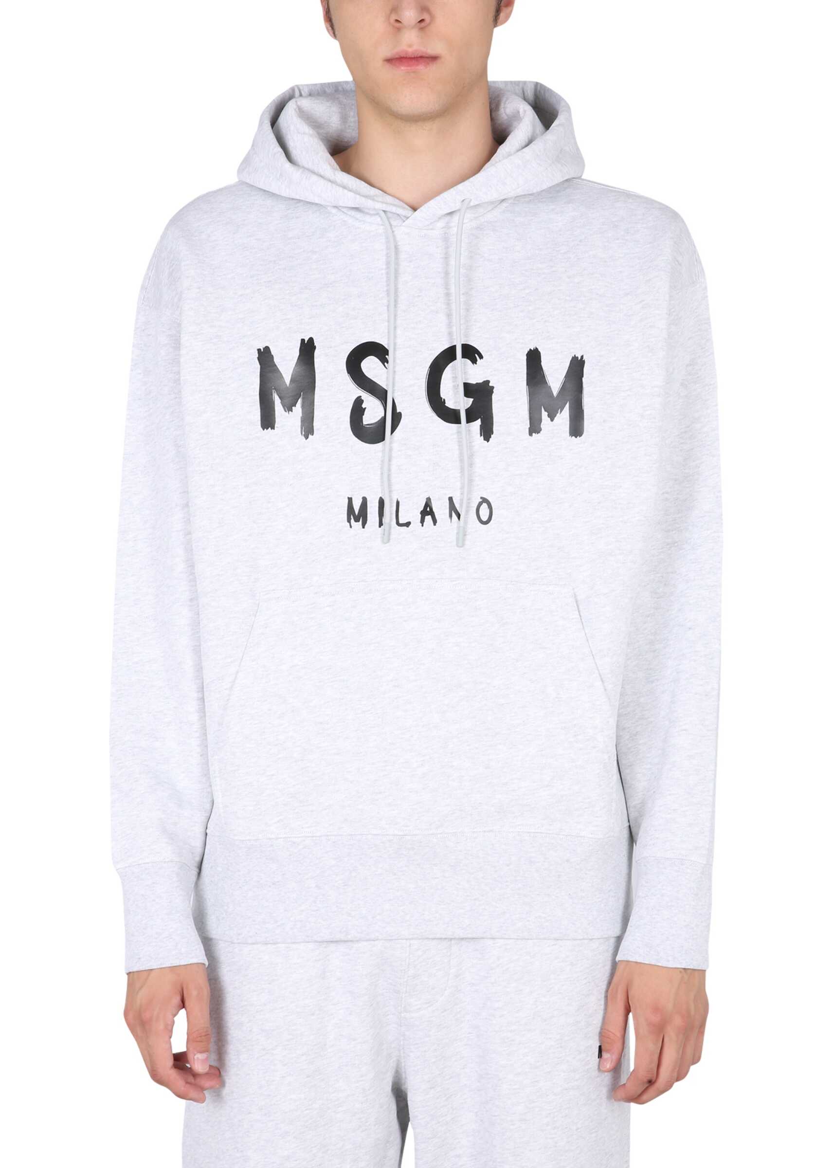 MSGM Sweatshirt With Brushed Logo GREY