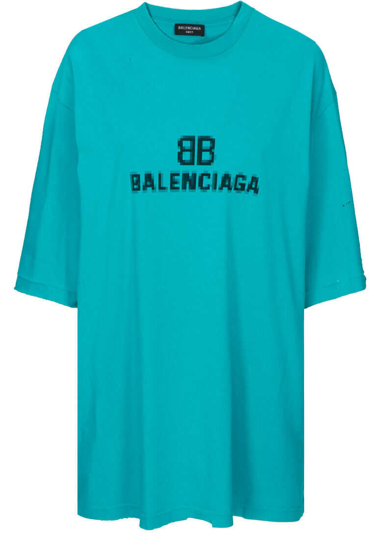 Balenciaga T-Shirt 651795TKVF5 TURQUOISE/BLACK