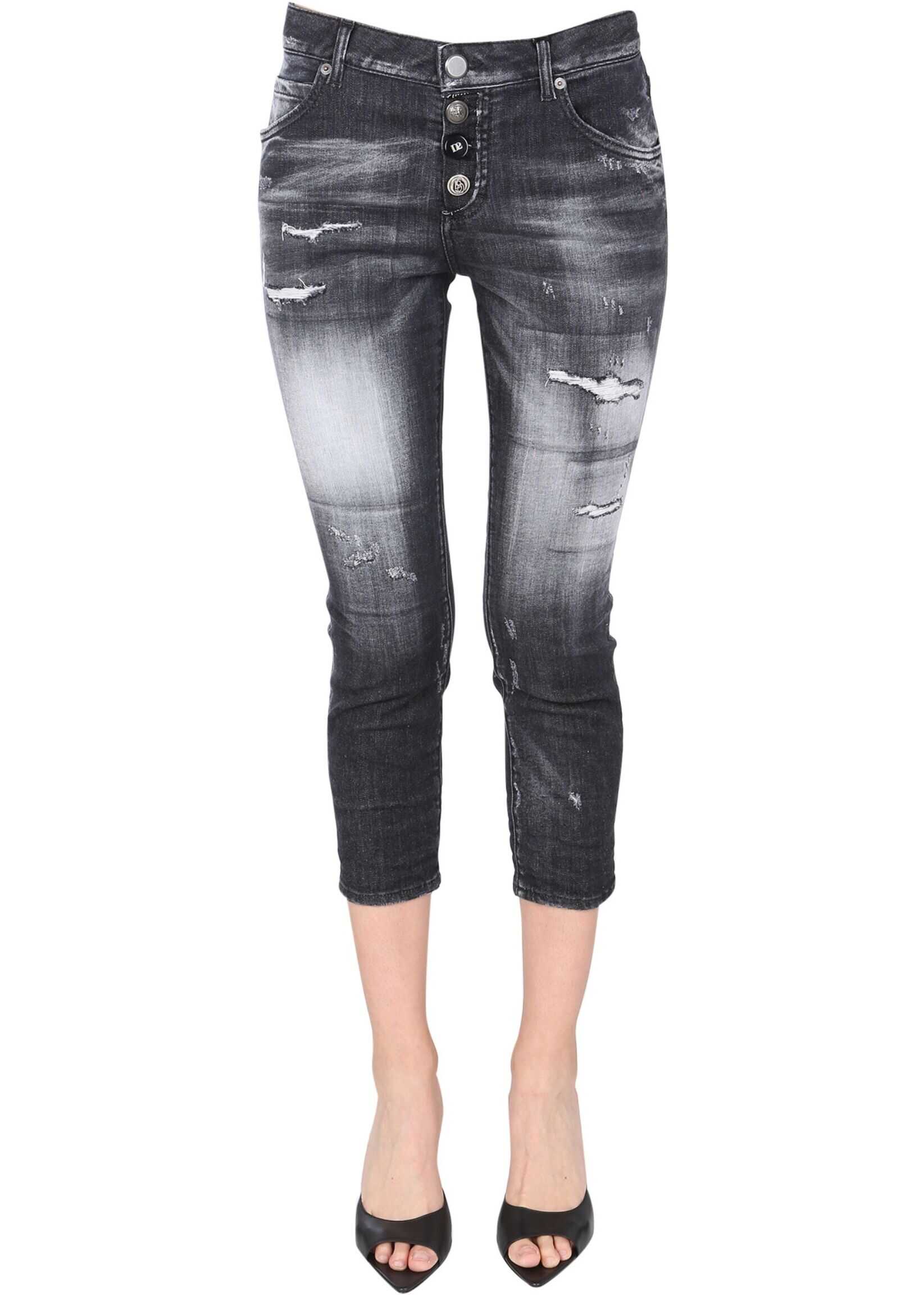 DSQUARED2 Cool Girl Cropped Destroyed Jeans S72LB0422_S30503900 BLACK