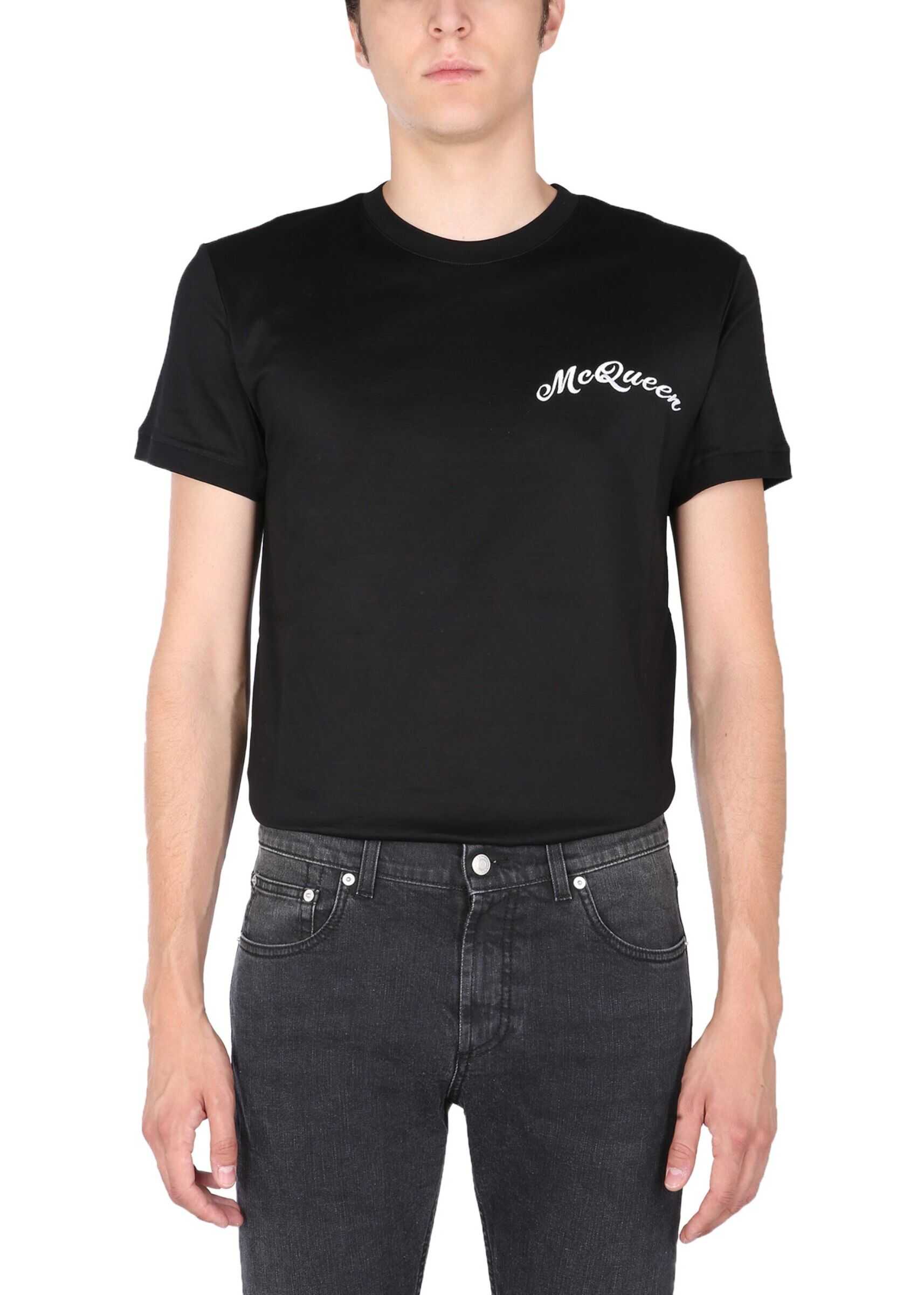 Alexander McQueen Crew Neck T-Shirt 624180_QRX011000 BLACK