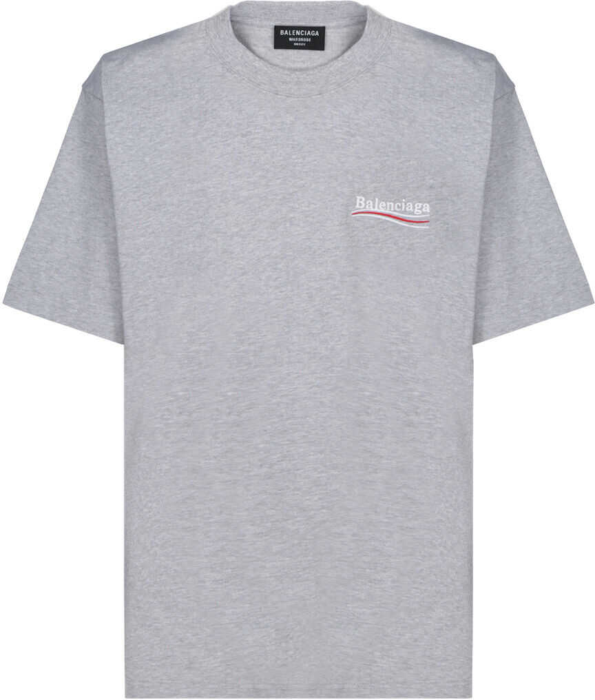 Balenciaga T-Shirt 641675TKVJ1 HEATHER GREY/WHITE/RED