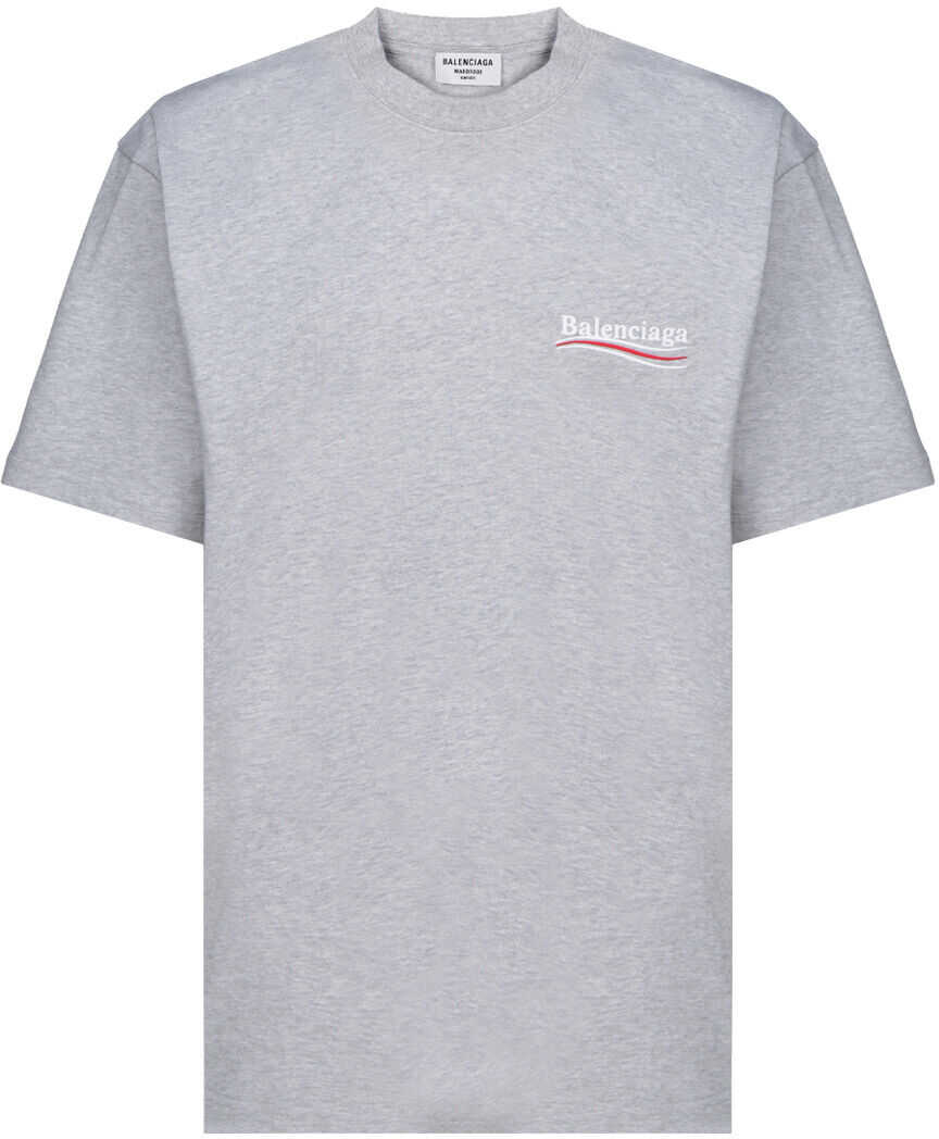 Balenciaga T-Shirt 641655TKVJ1 HEATHER GREY/WHITE/RED