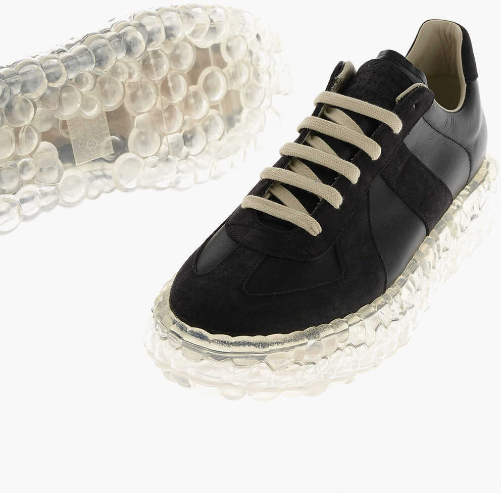 Maison Margiela Mm22 Leather Sneakers With Air Bubble Sole Black