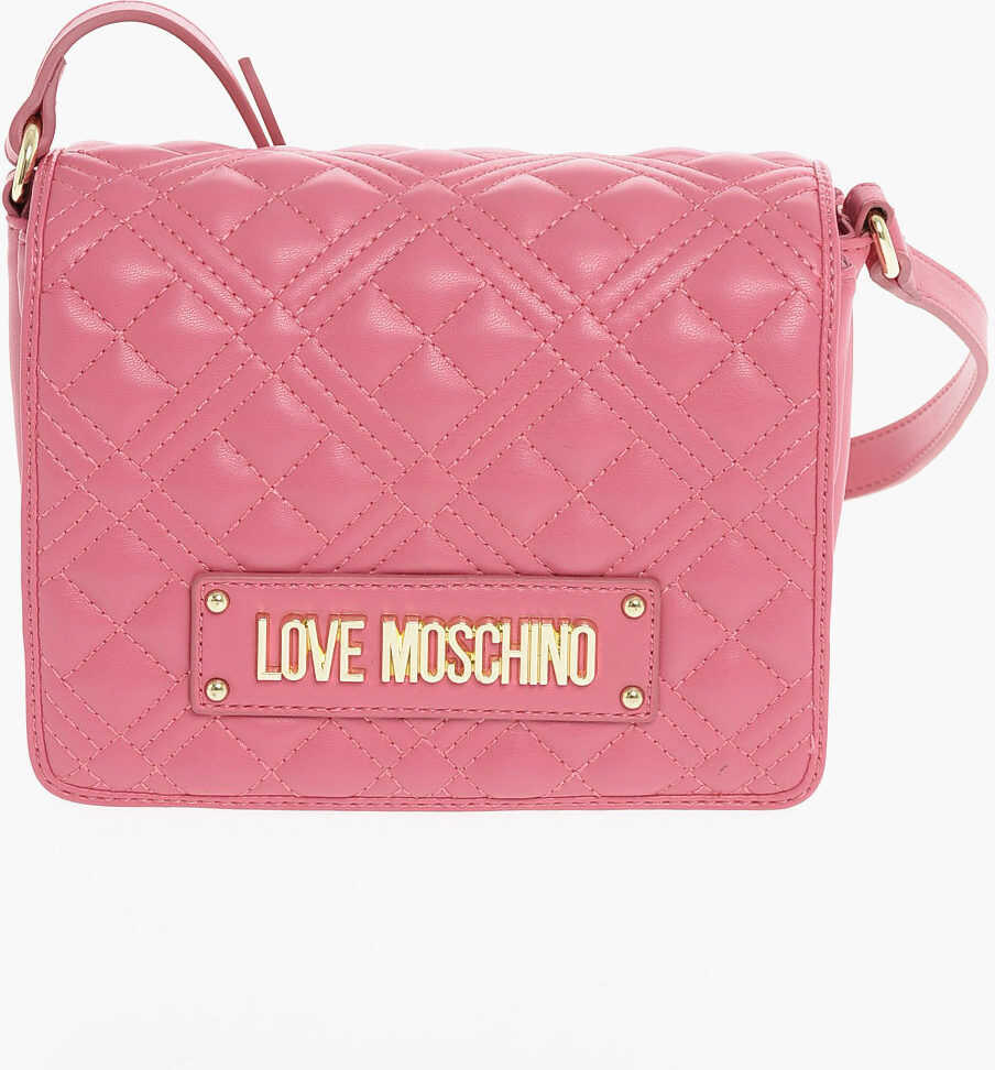 Moschino Love Ecoleather Quilted Shoulder Bag Pink