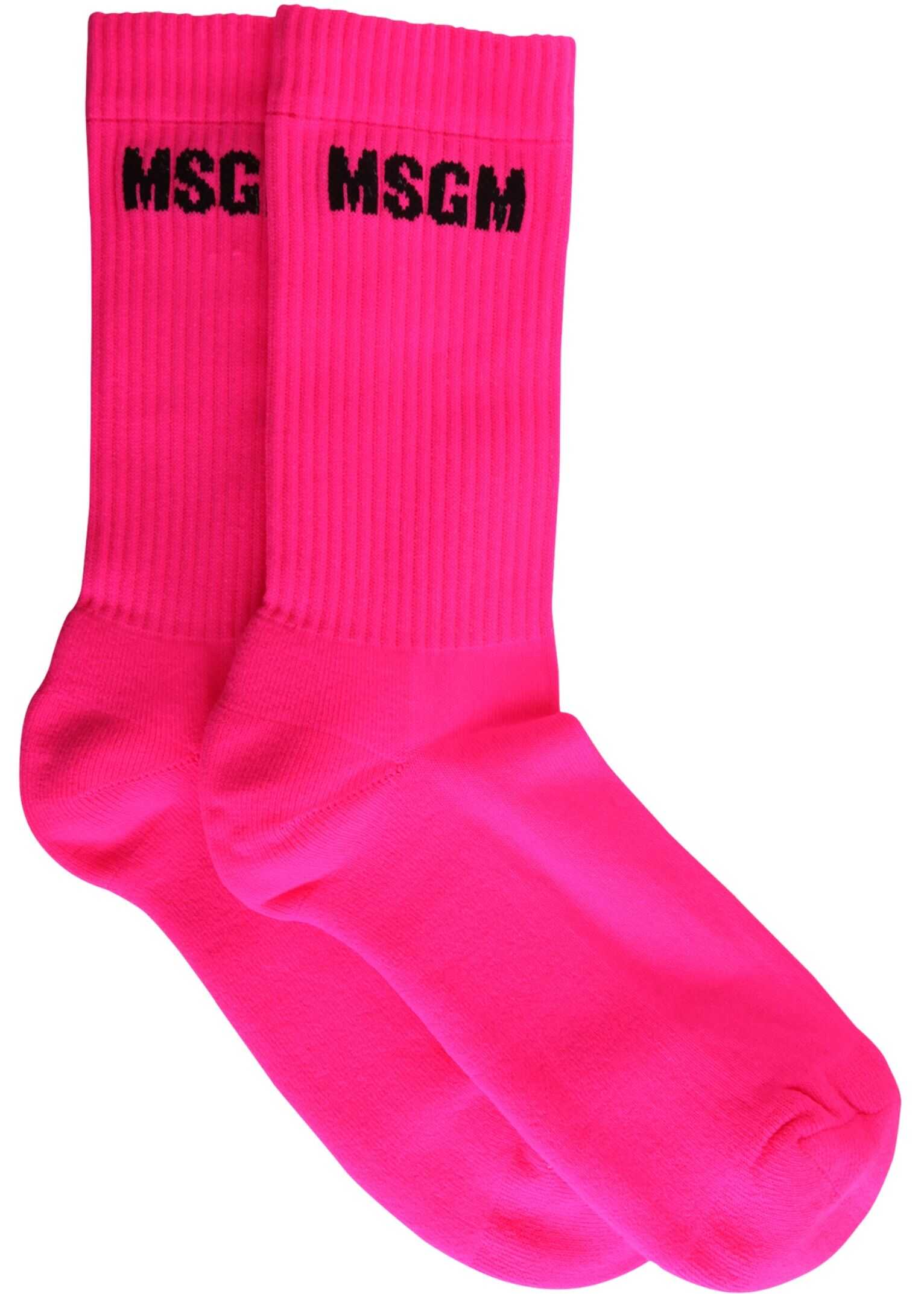 MSGM Socks With Micro Logo 3142MDS103_21798415 FUCHSIA b-mall.ro imagine 2022