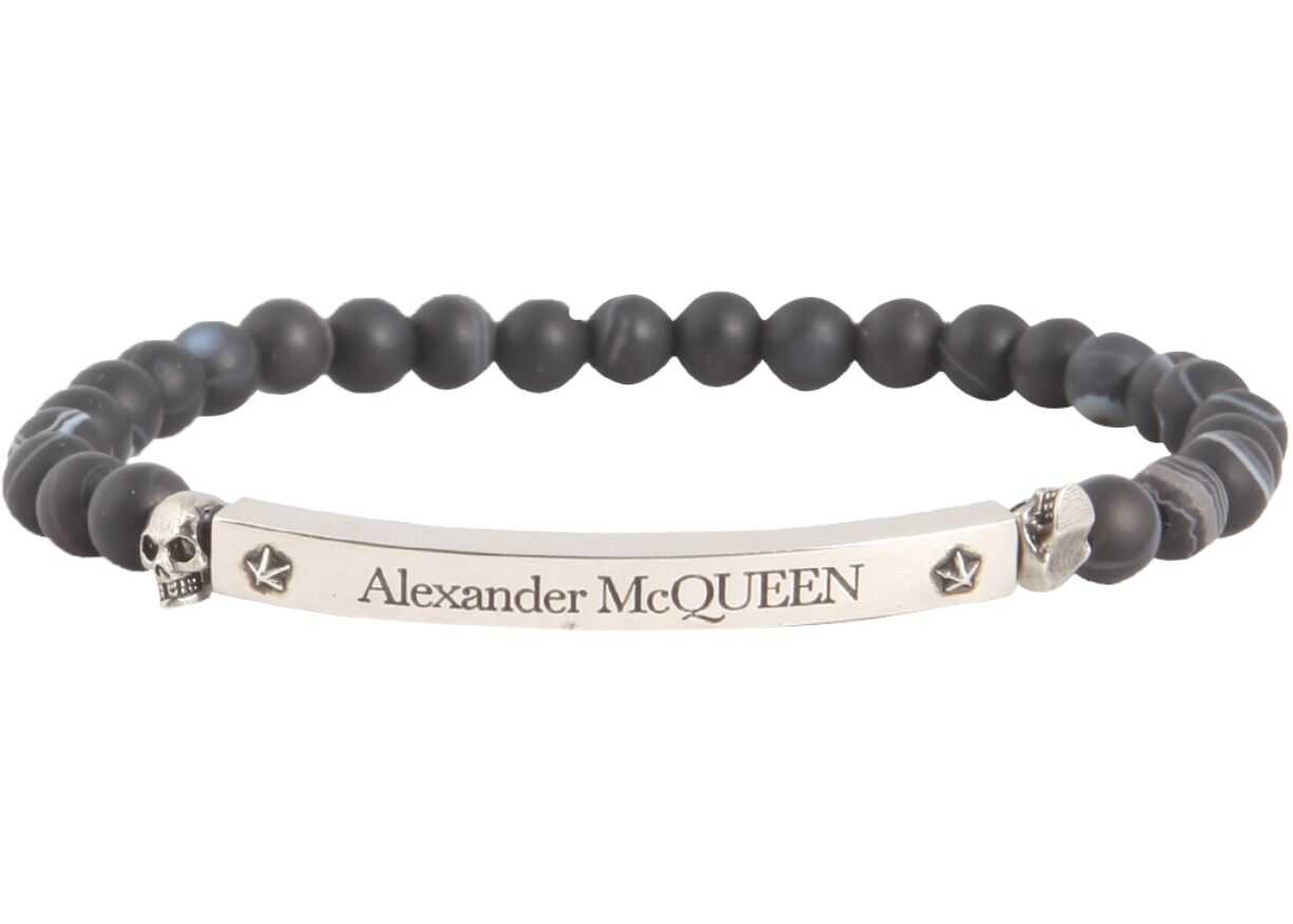 Alexander McQueen Identity Bracelet With Skull 554587_I232Y1064 BLACK