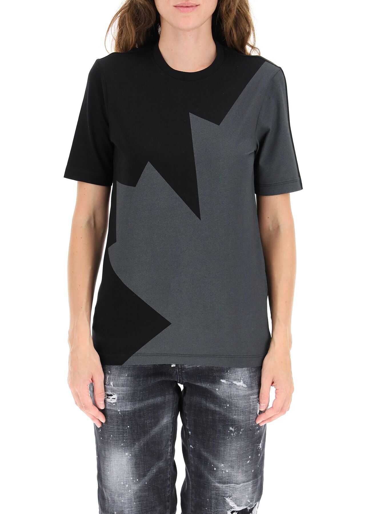 DSQUARED2 Leaf Print T-Shirt S75GD0206 S23009 BLACK