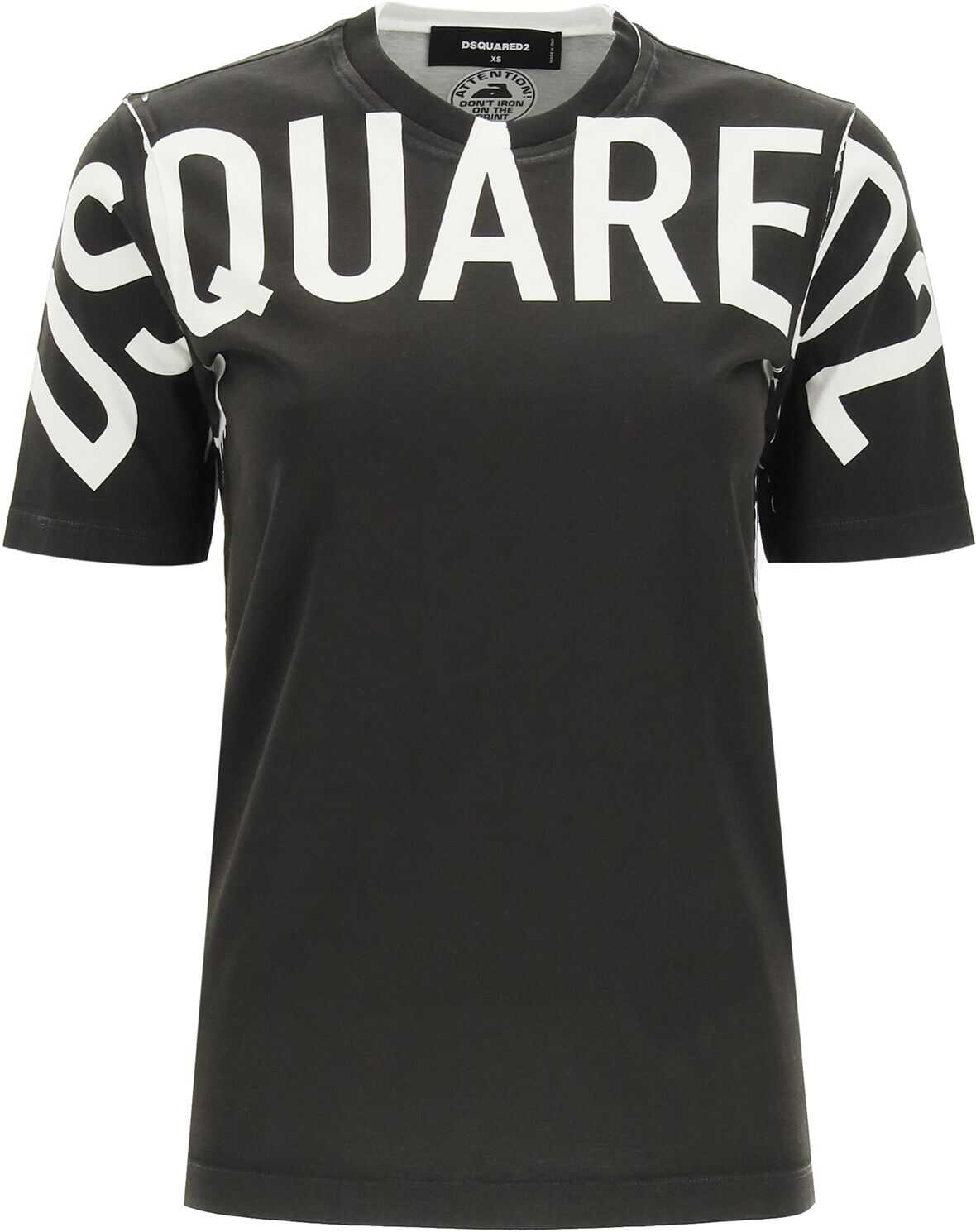 DSQUARED2 Maxi Logo Print T-Shirt S75GD0207 S23009 BLACK
