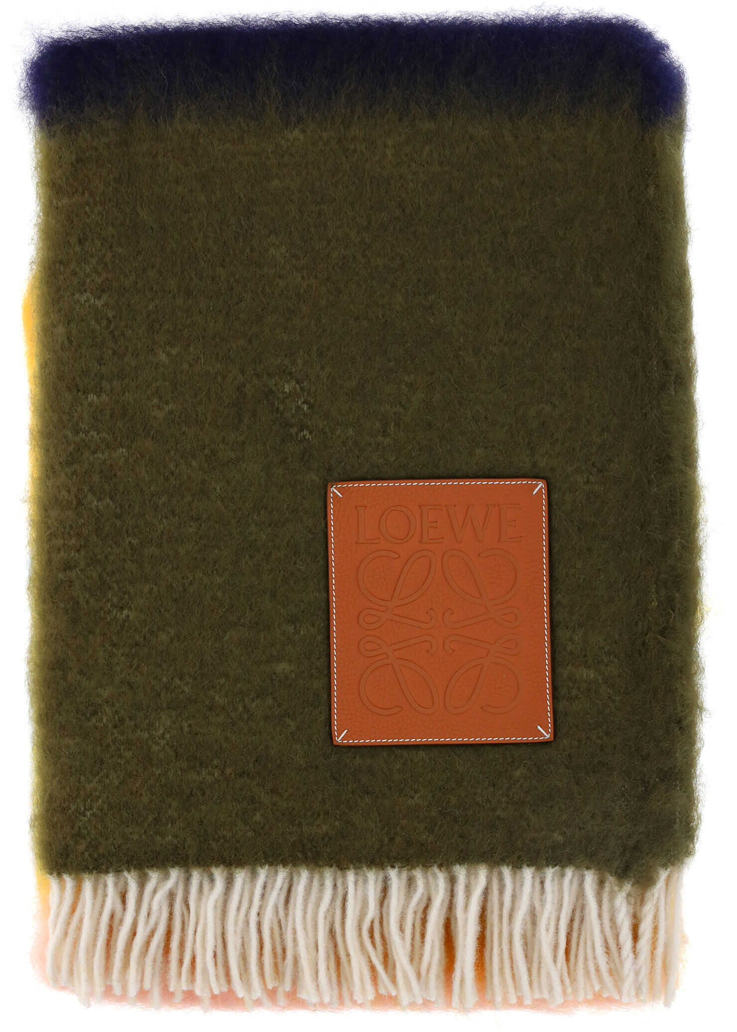 Loewe Scarf K000230X10 KHAKI GREEN/ORANGE