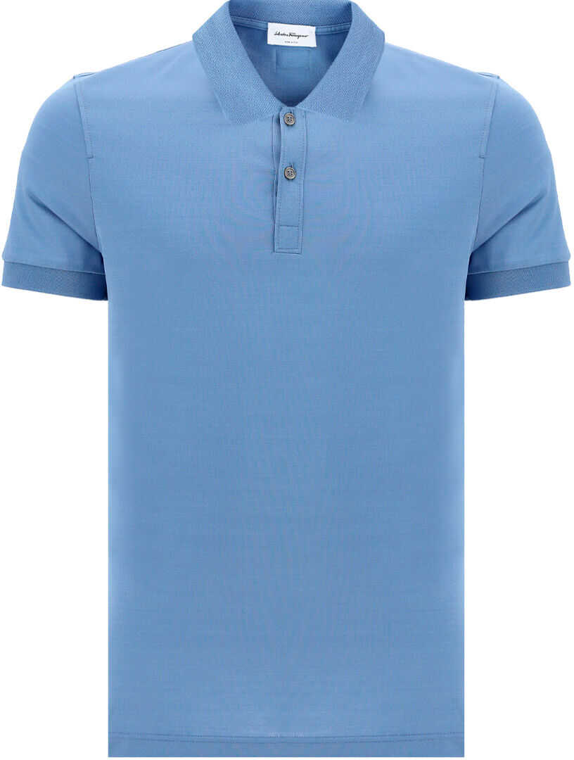 Salvatore Ferragamo Polo Shirt 747932 DENTIST GLOVE BLUE