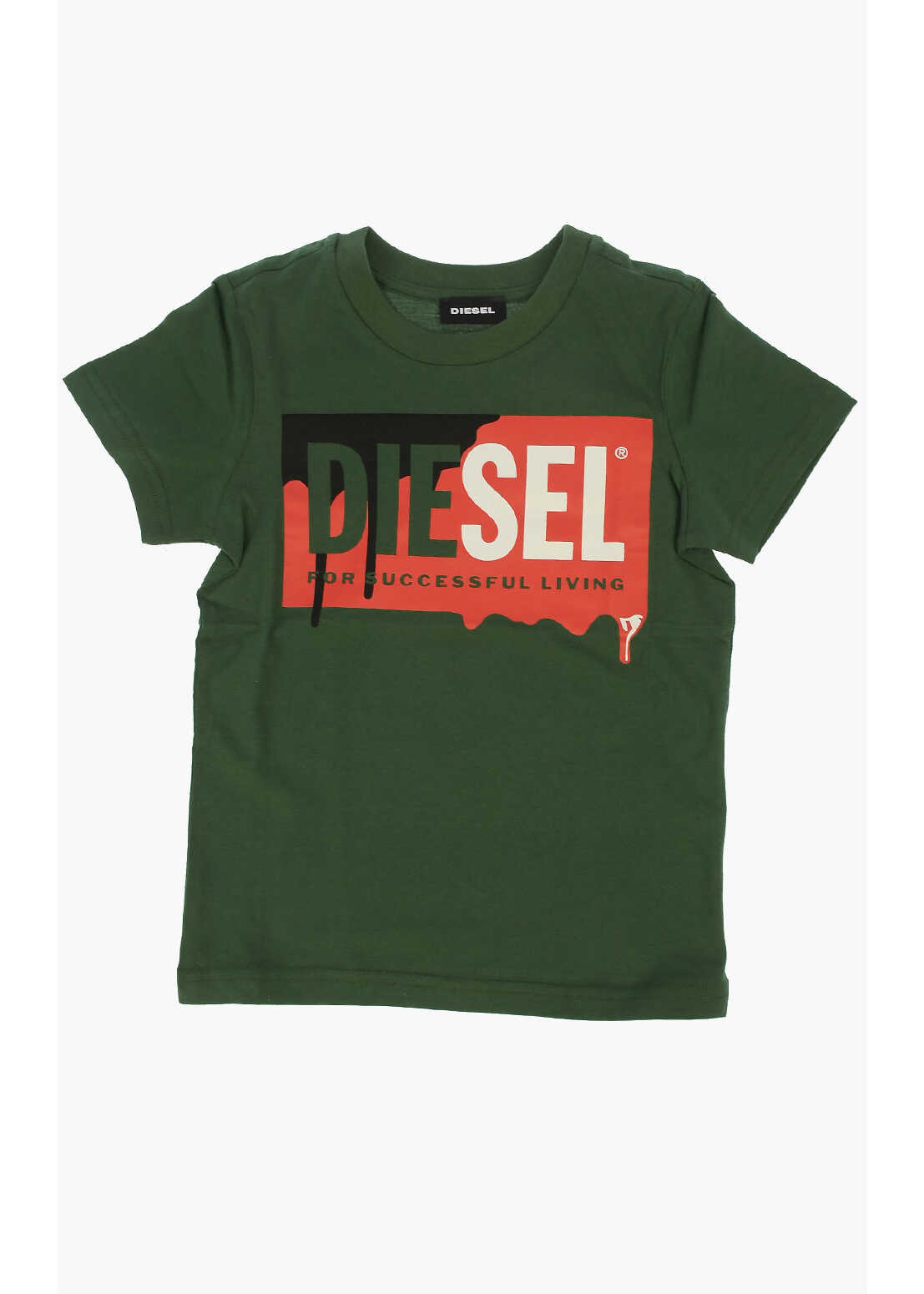 Diesel Kids Printed Tever 8 Da T-Shirt Green