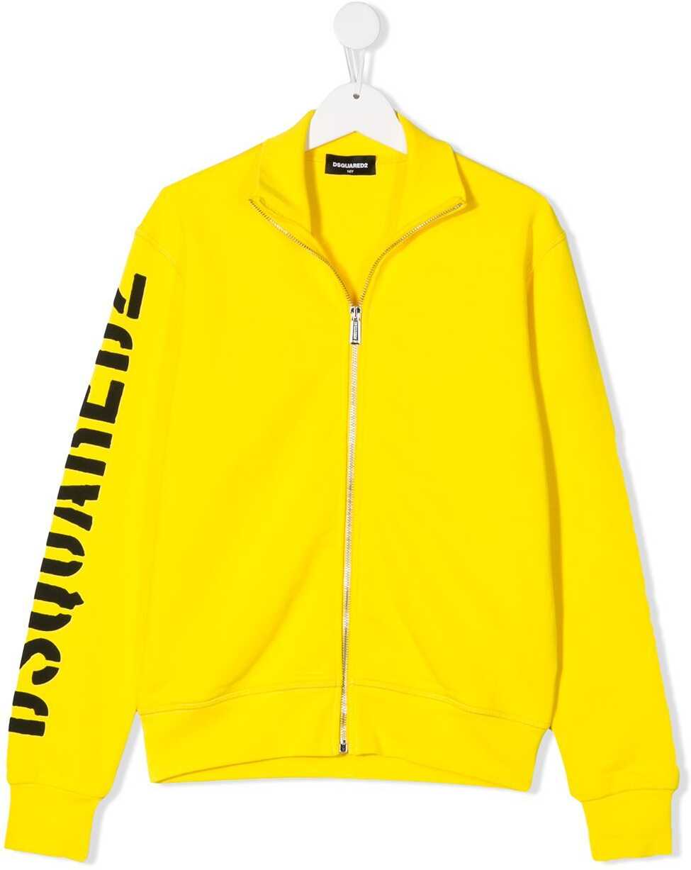 Dsquared2 Kids Zip Closure Sweatshirt Yellow