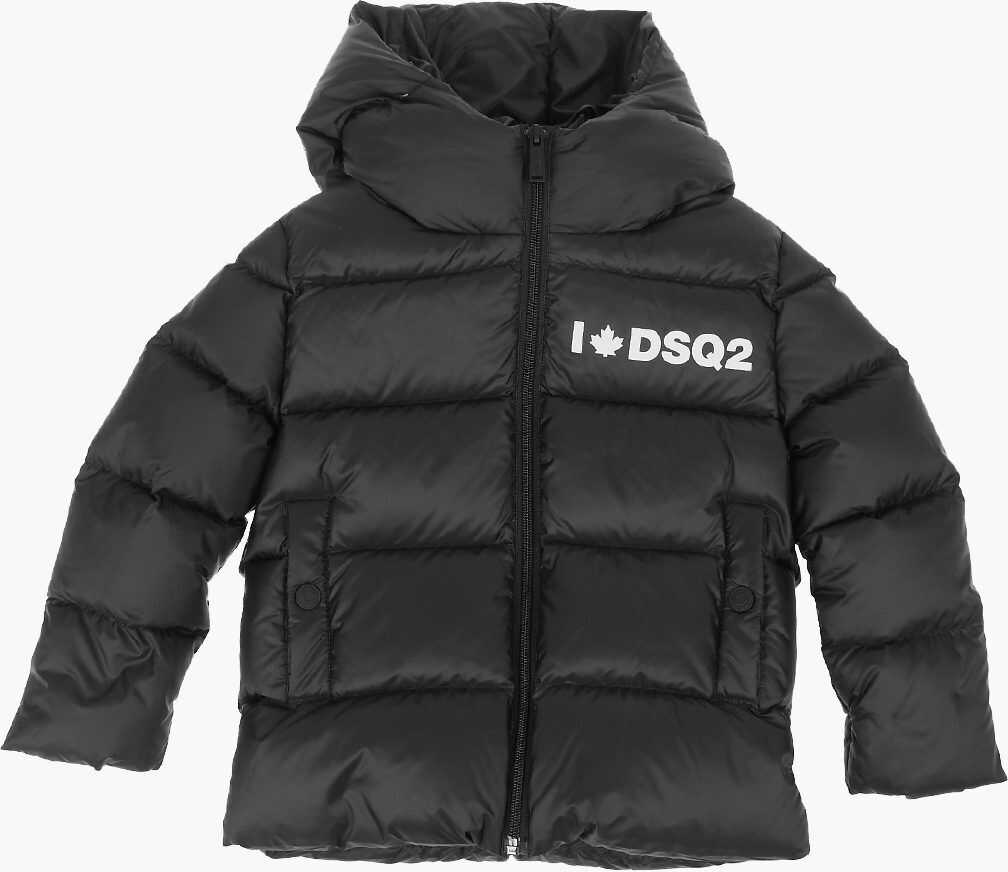 Dsquared2 Kids Hooded Down Jacket Black