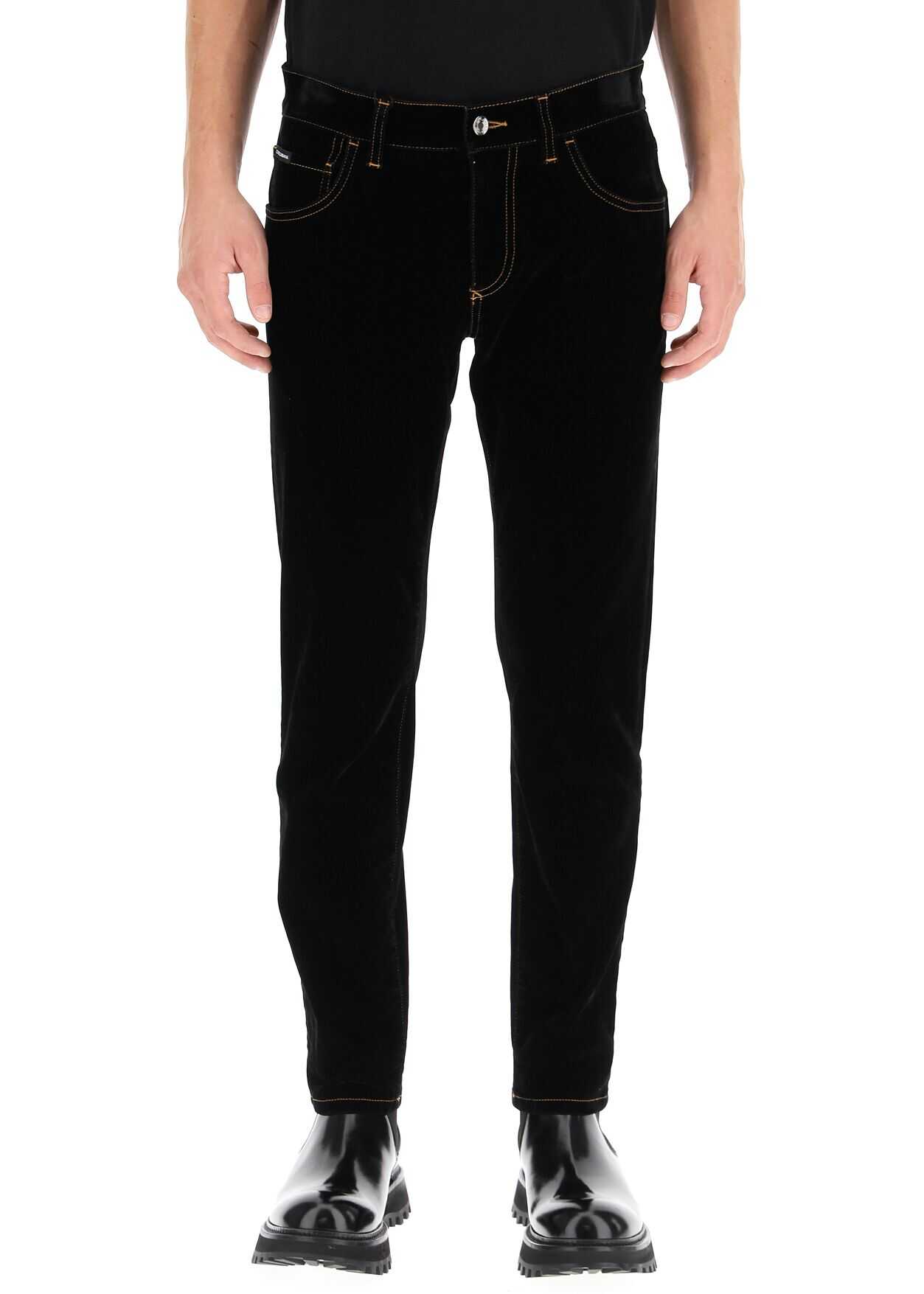 Dolce & Gabbana Slim Jeans With Velvet Coating GYC4CD G8EI3 NERO