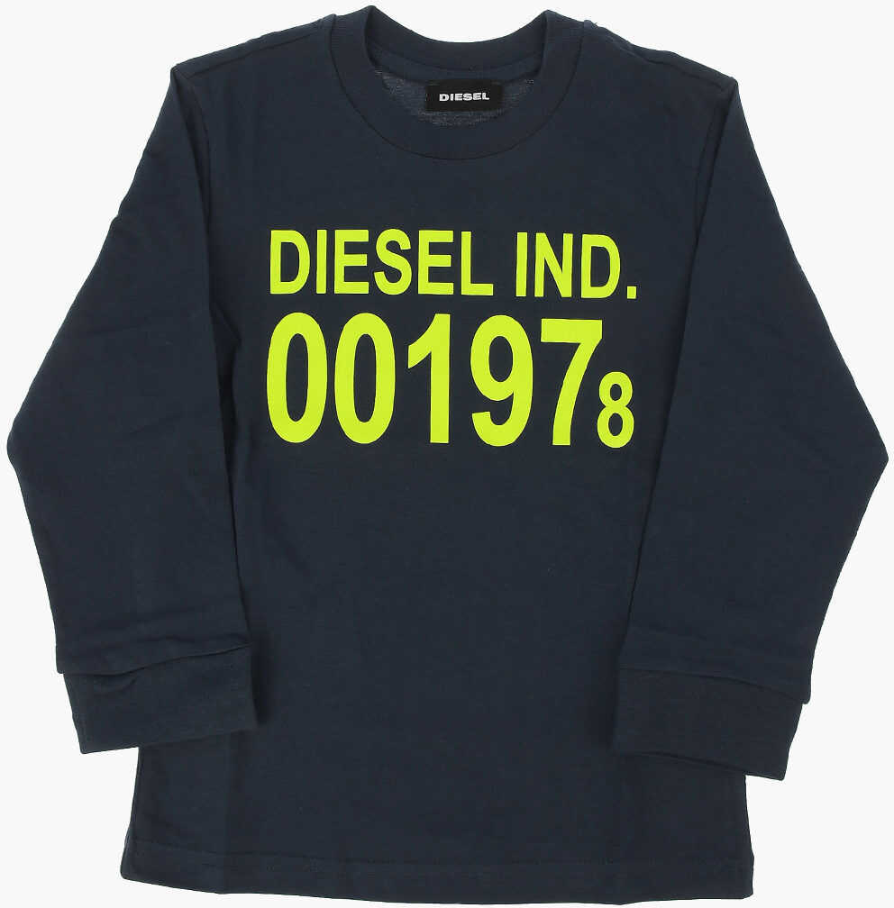 Diesel Kids Printed Tdiego001978 Ml T-Shirt Blue