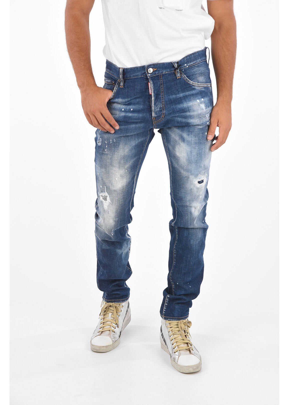 DSQUARED2 Washed-Out Cool Guy Fit Jeans 17 Cm Blue