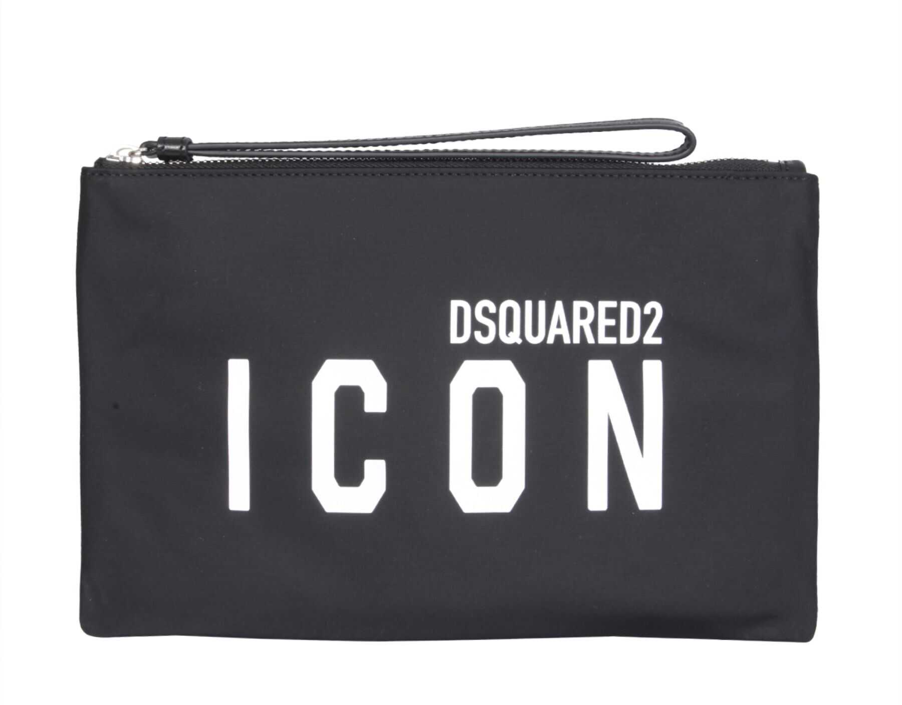 DSQUARED2 Pouch With Icon Logo Print POW0029_117031992124 BLACK