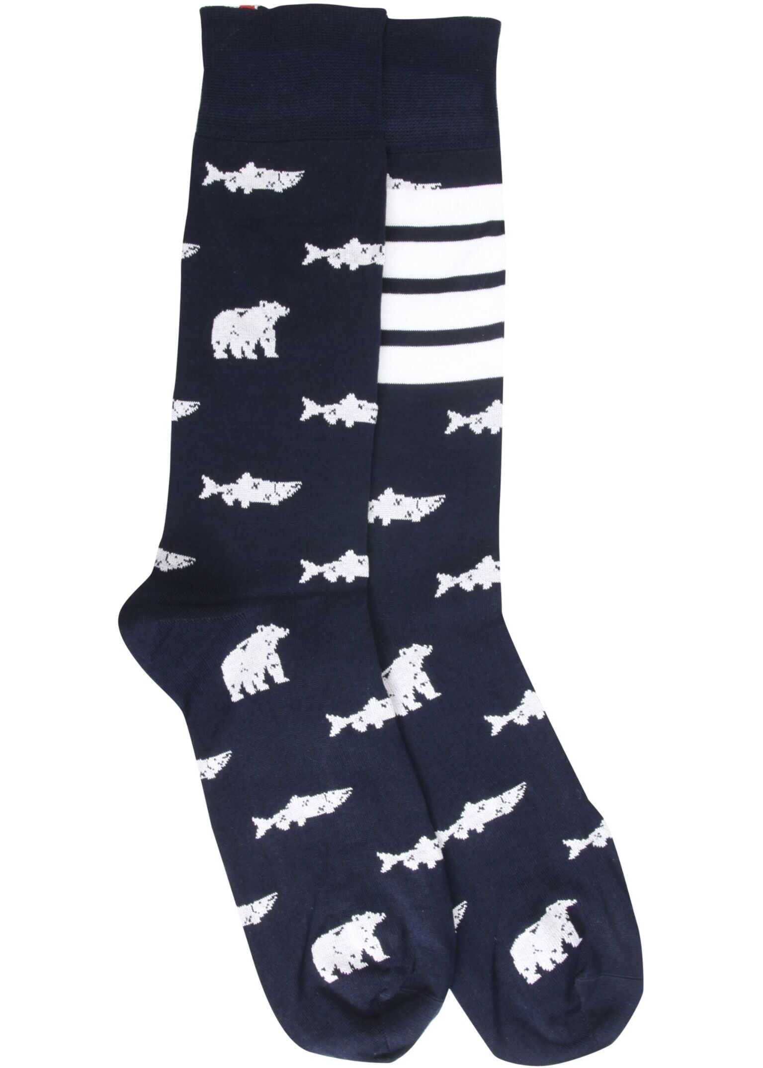 Thom Browne Bear And Salmon Socks MAS110A_Y3012415 BLUE