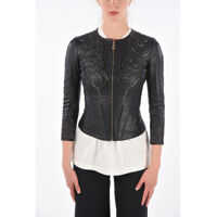 Geci de piele Collection Cut Out Leather Crop Outerwear Jacket* Femei