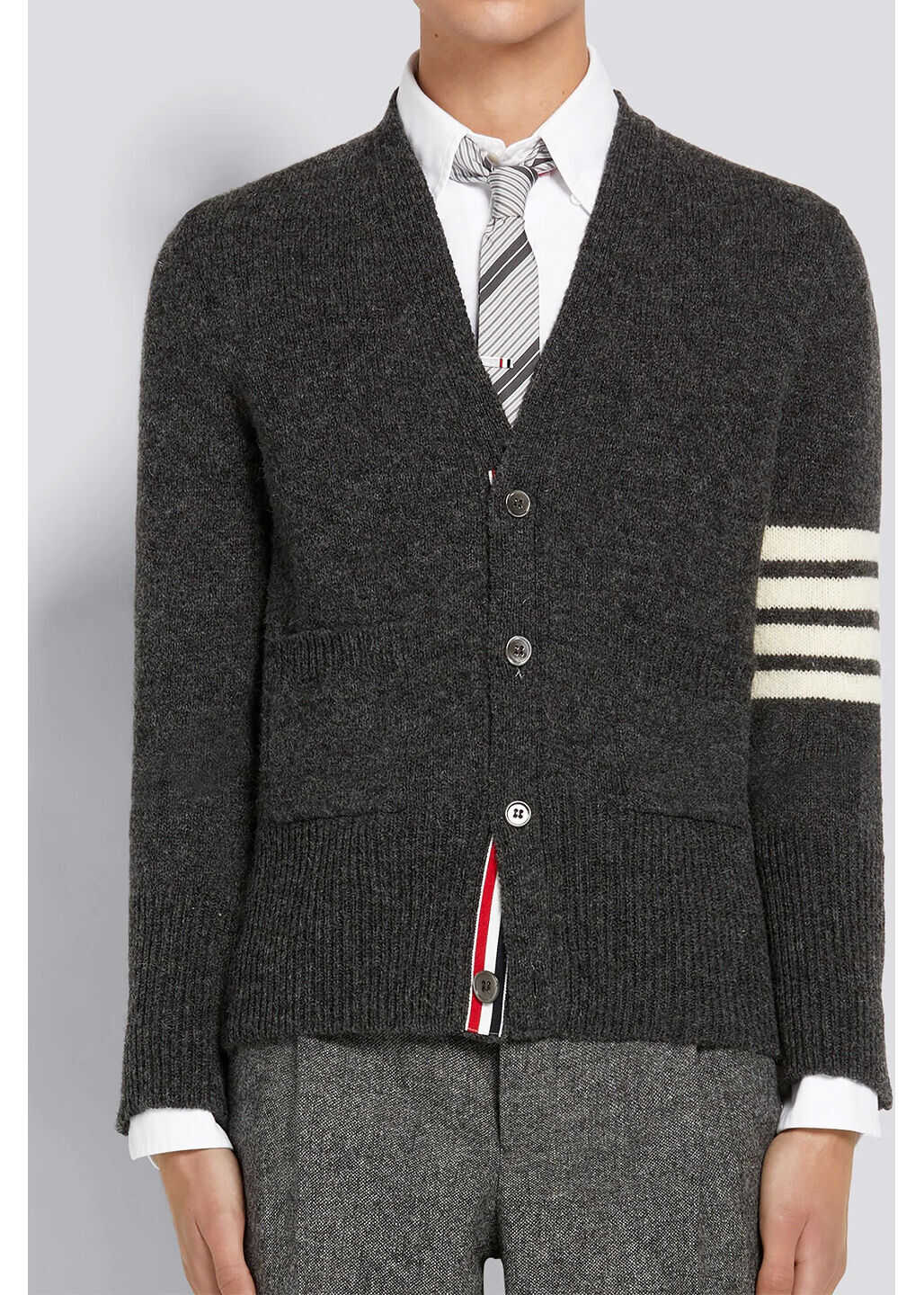 Thom Browne Shetland Wool Cardigan MKC353A 01085 Grey