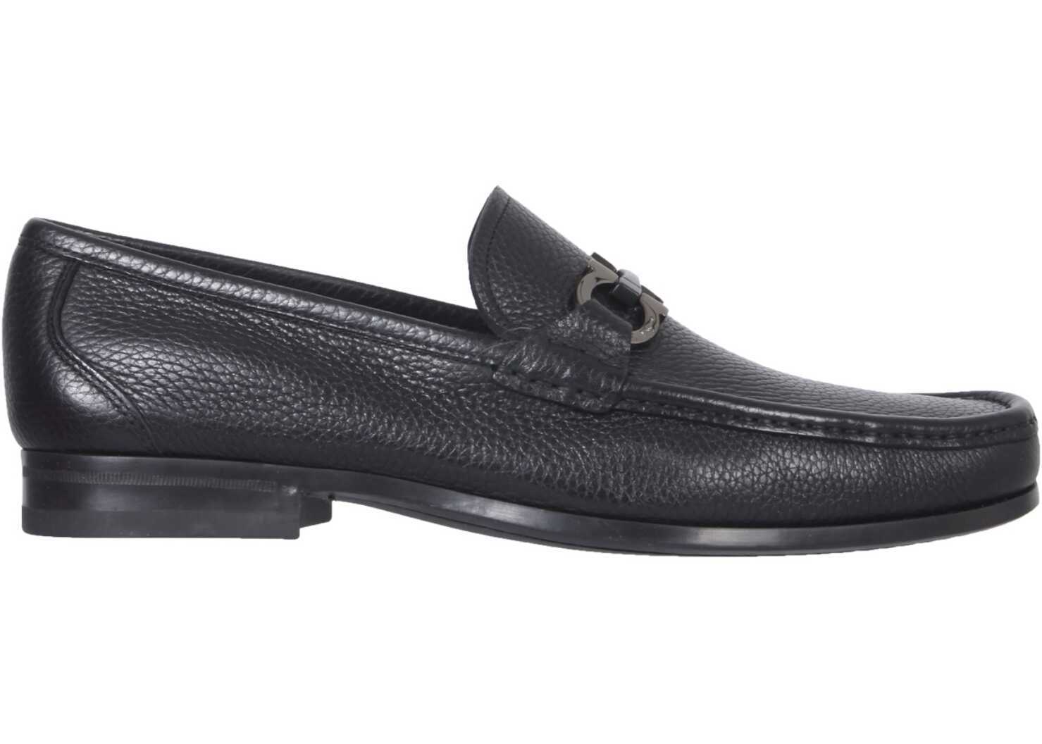 Salvatore Ferragamo Moccasins With Gancini Ornament 642848_029392NERO BLACK