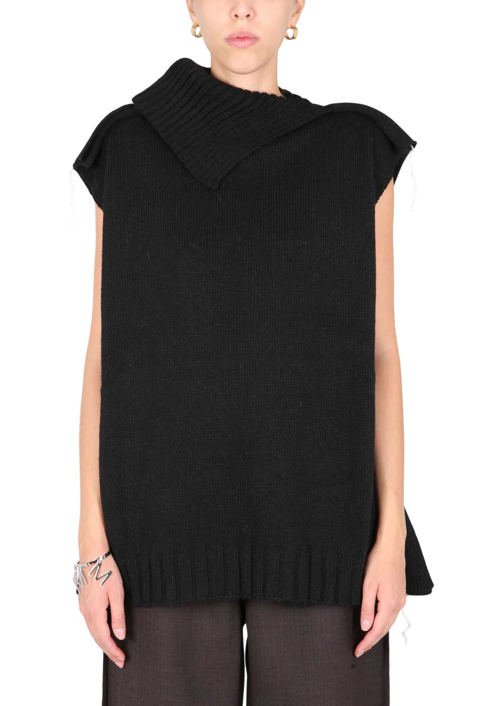 MM6 Maison Margiela Reversed Sweater With Iconic Stitching S62GP0040_S17856900 BLACK